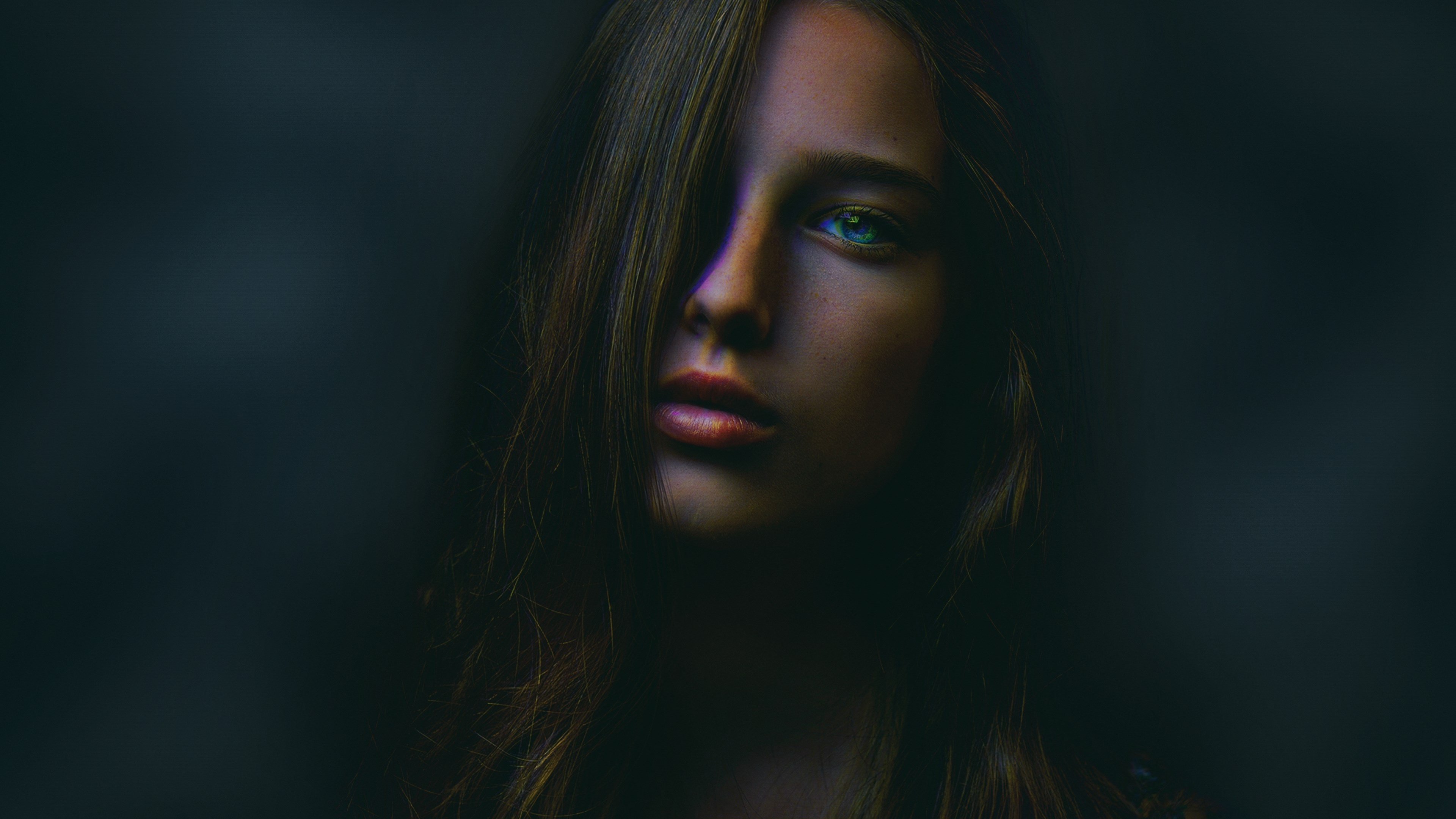 Woman with hair covering face in 4K HD Wallpaper