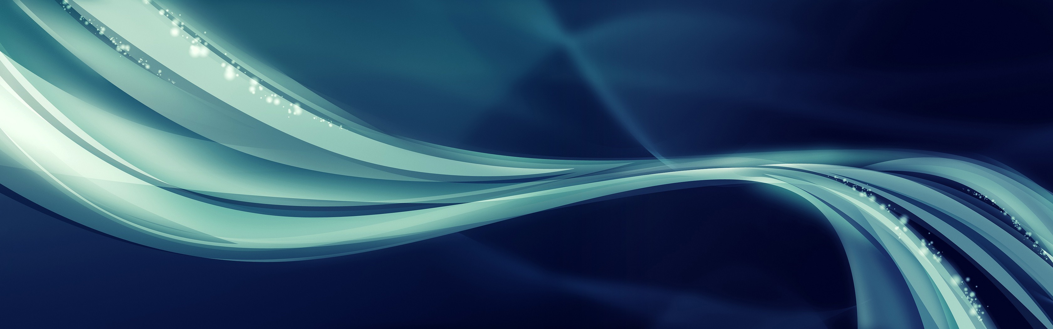 Abstract blue and teal flowing lines with sparkles HD Wallpaper