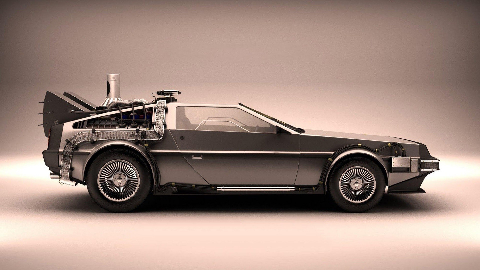 DeLorean time machine from Back to the Future HD Wallpaper