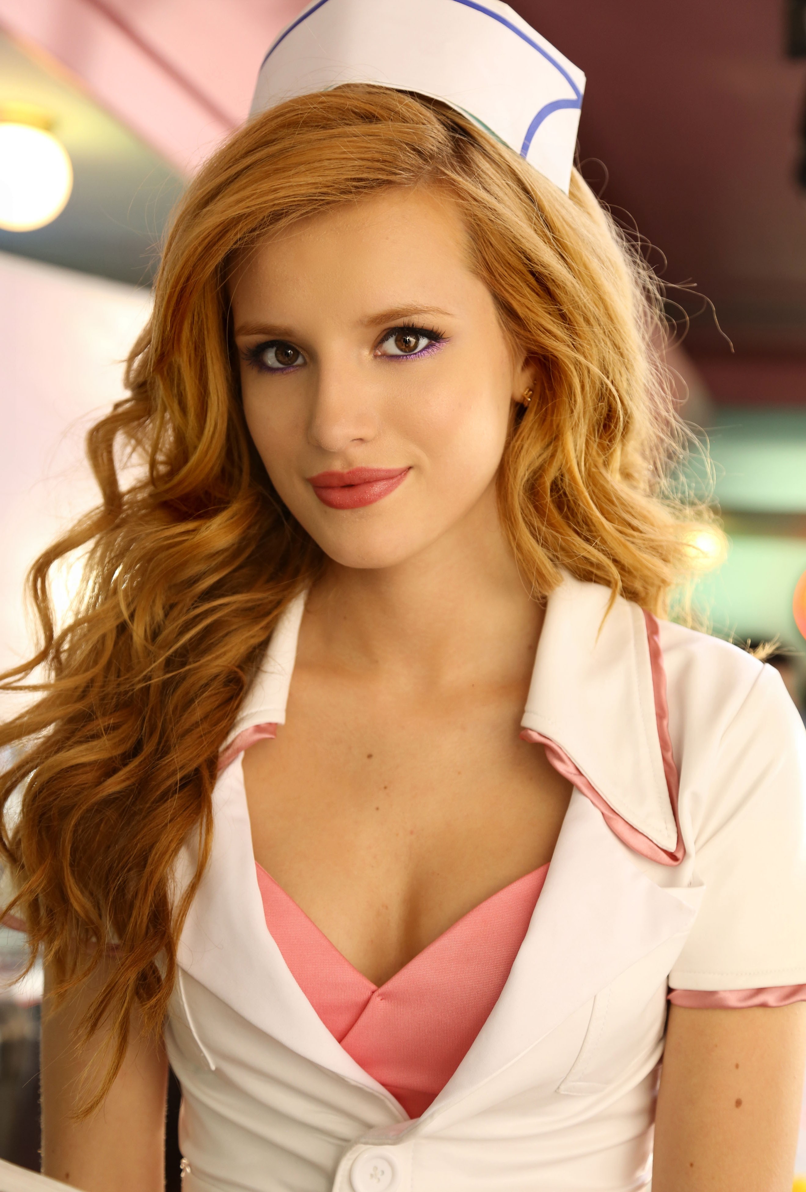 Bella Thorne as a waitress HD Wallpaper