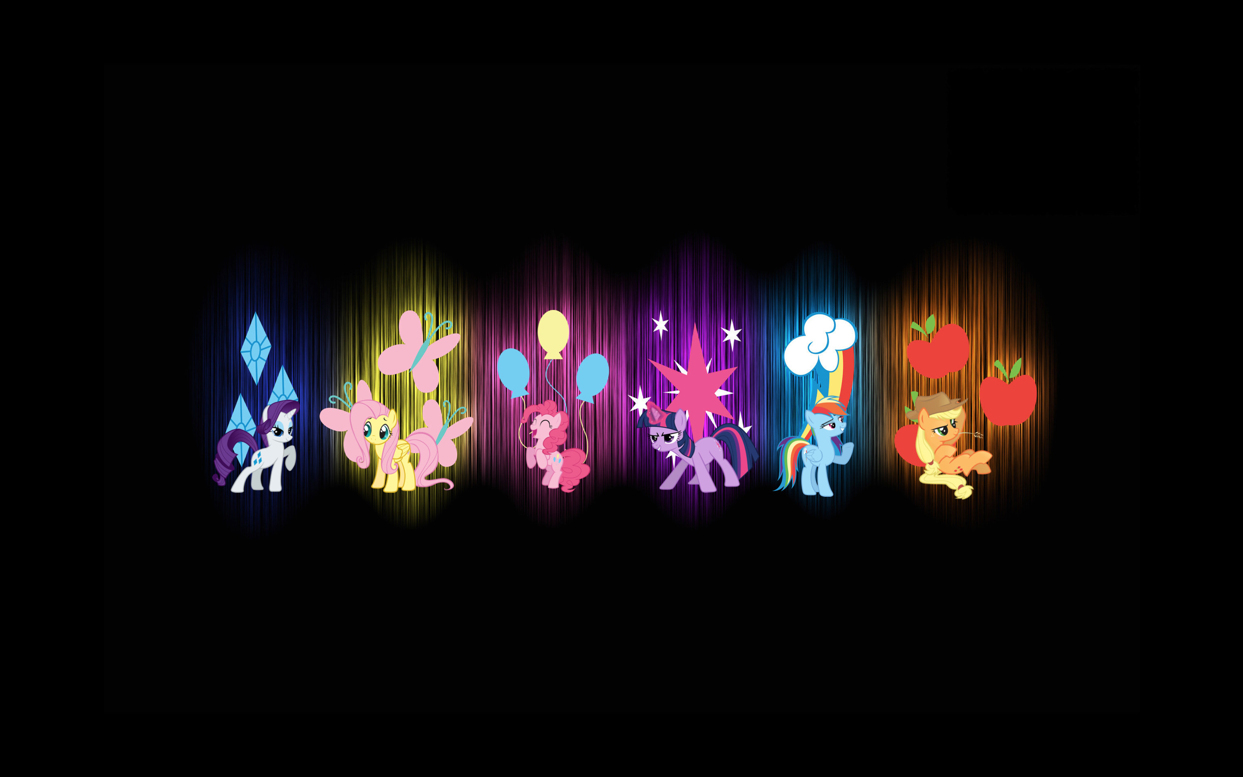 My Little Pony characters with colorful abstract background HD Wallpaper