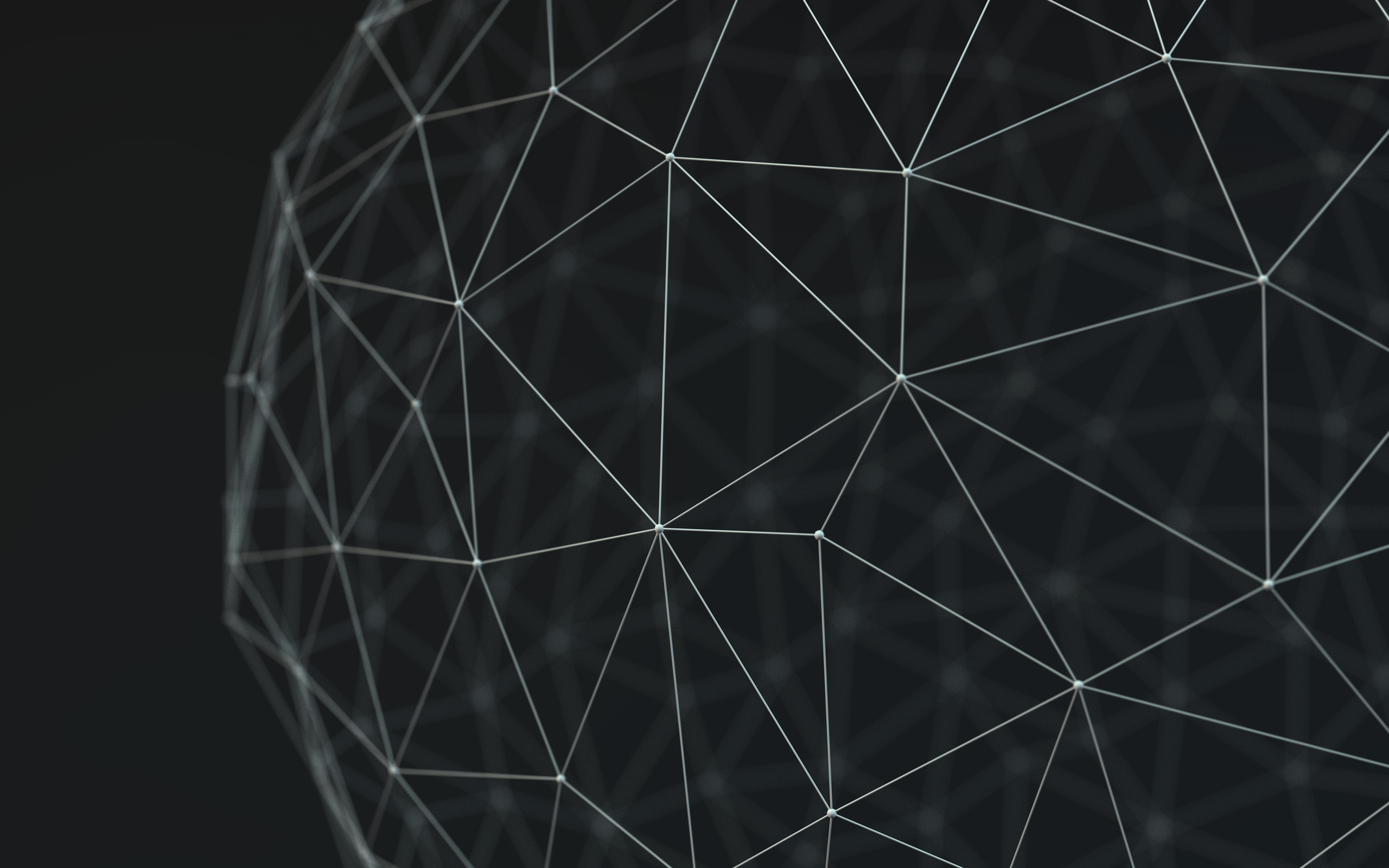 Abstract geometric sphere with connected lines HD Wallpaper