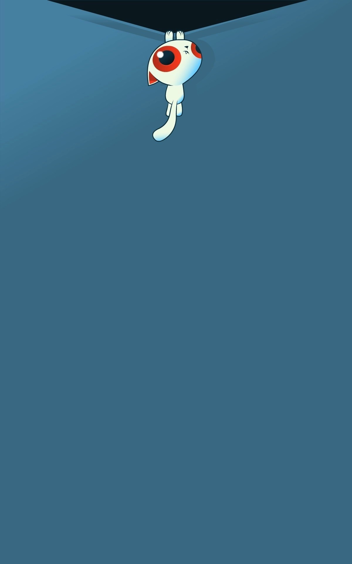 Cartoon cat hanging from a corner HD Wallpaper