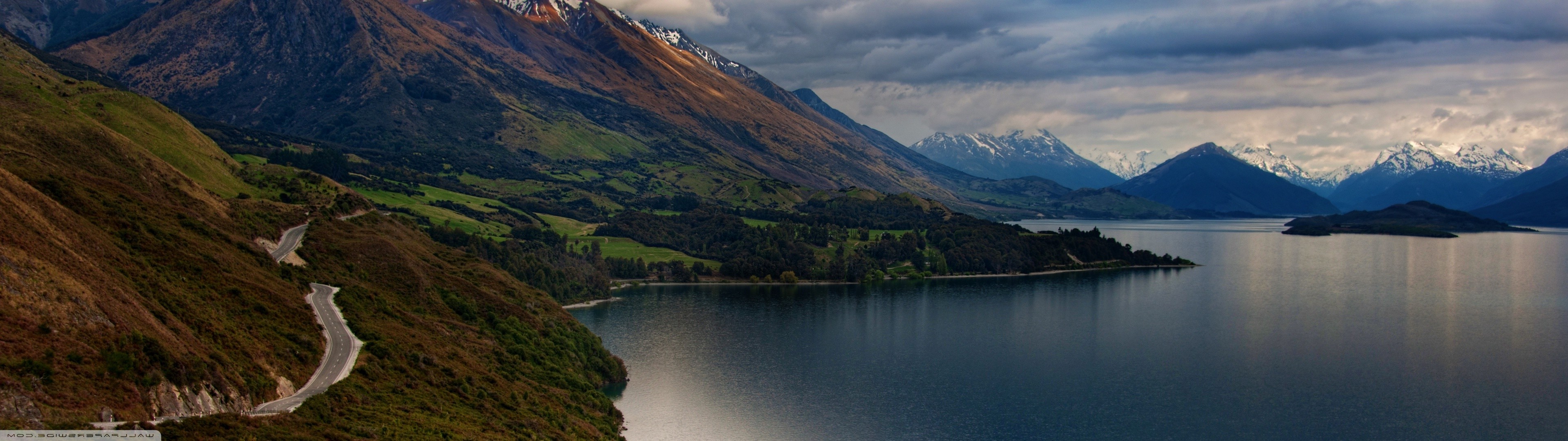 New Zealand mountains and Lake Wakatipu landscape HD Wallpaper
