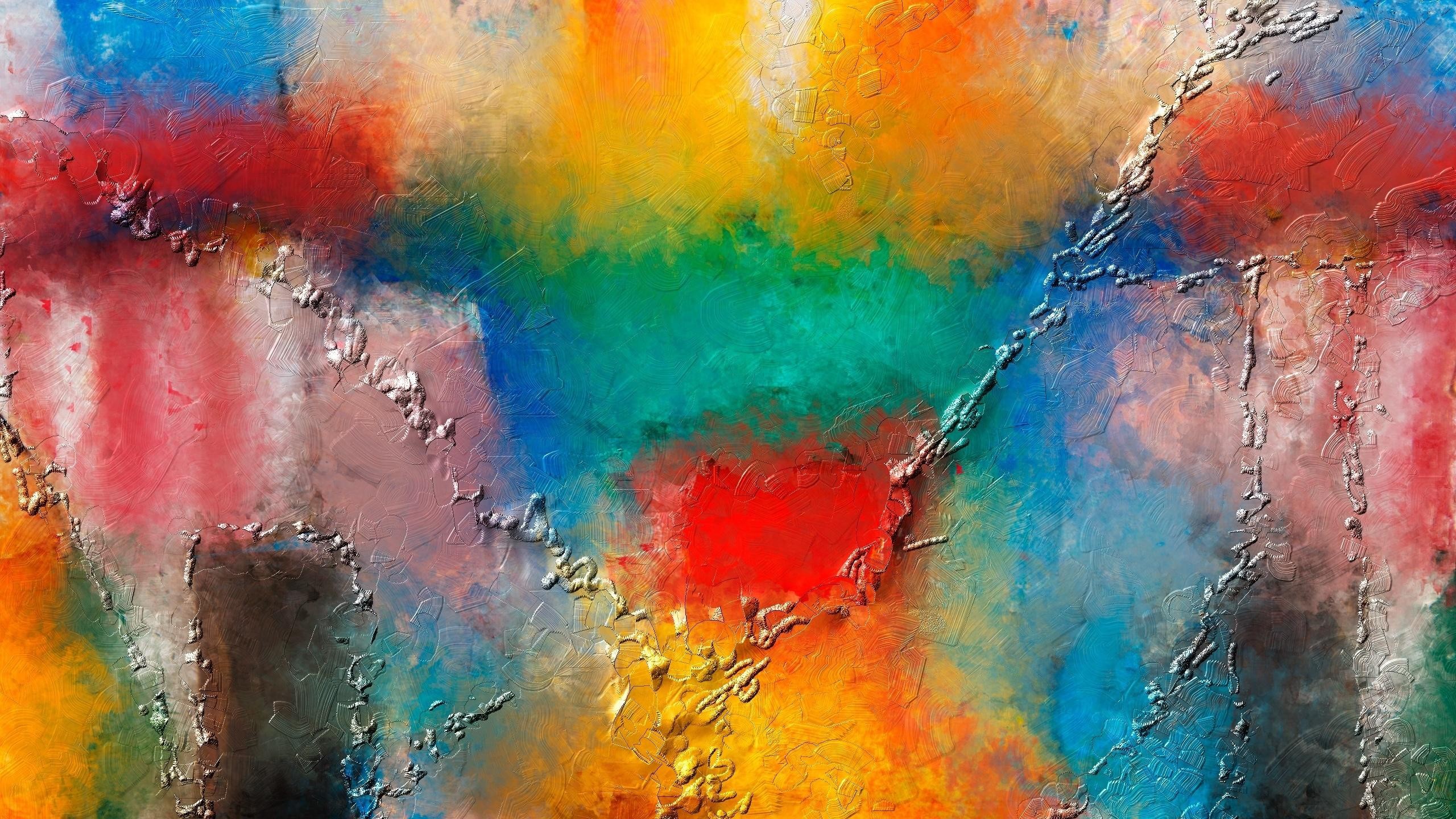 Abstract painting with textured brushstrokes HD Wallpaper