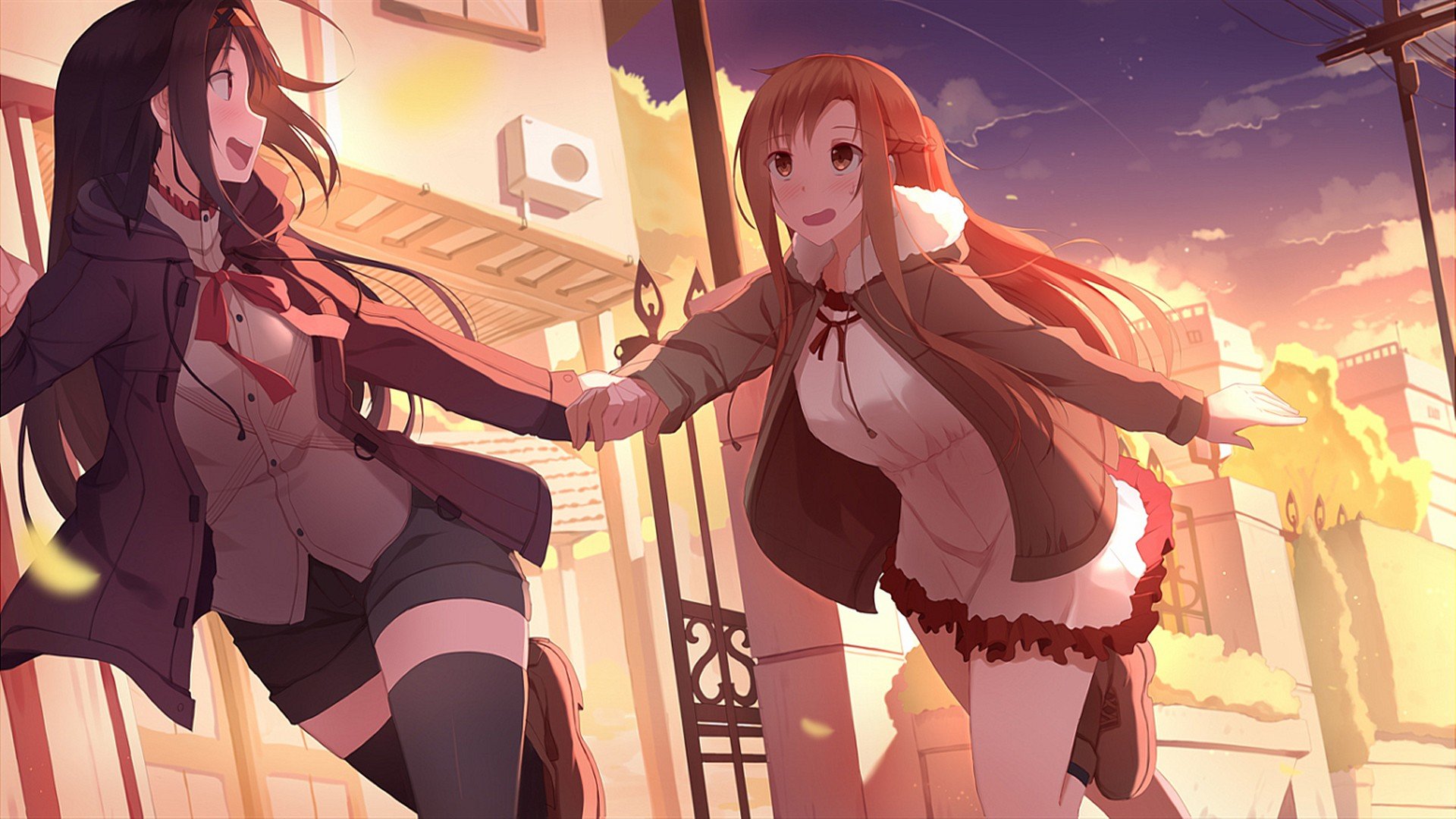 Asuna and Yuuki from Sword Art Online HD Wallpaper