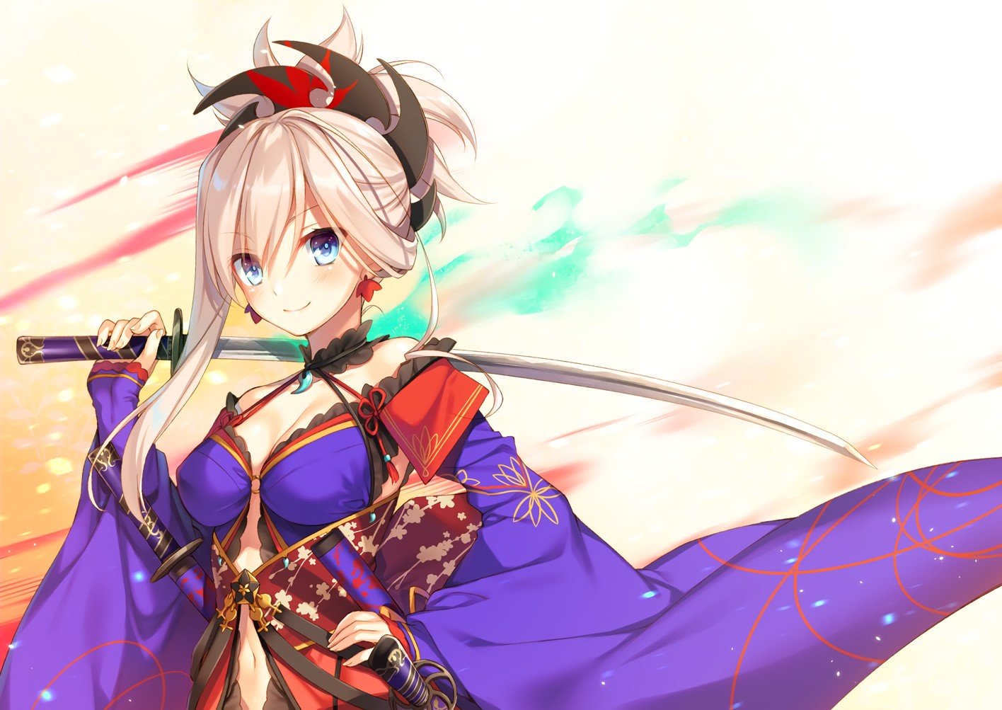 Miyamoto Musashi from Fate/Grand Order with Katana HD Wallpaper