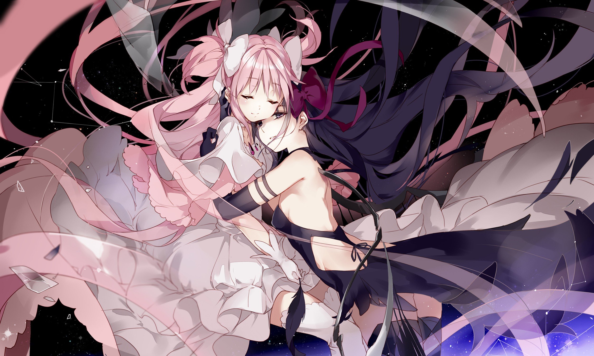 Madoka Kaname and Homura Akemi from Puella Magi Madoka Magica HD Wallpaper