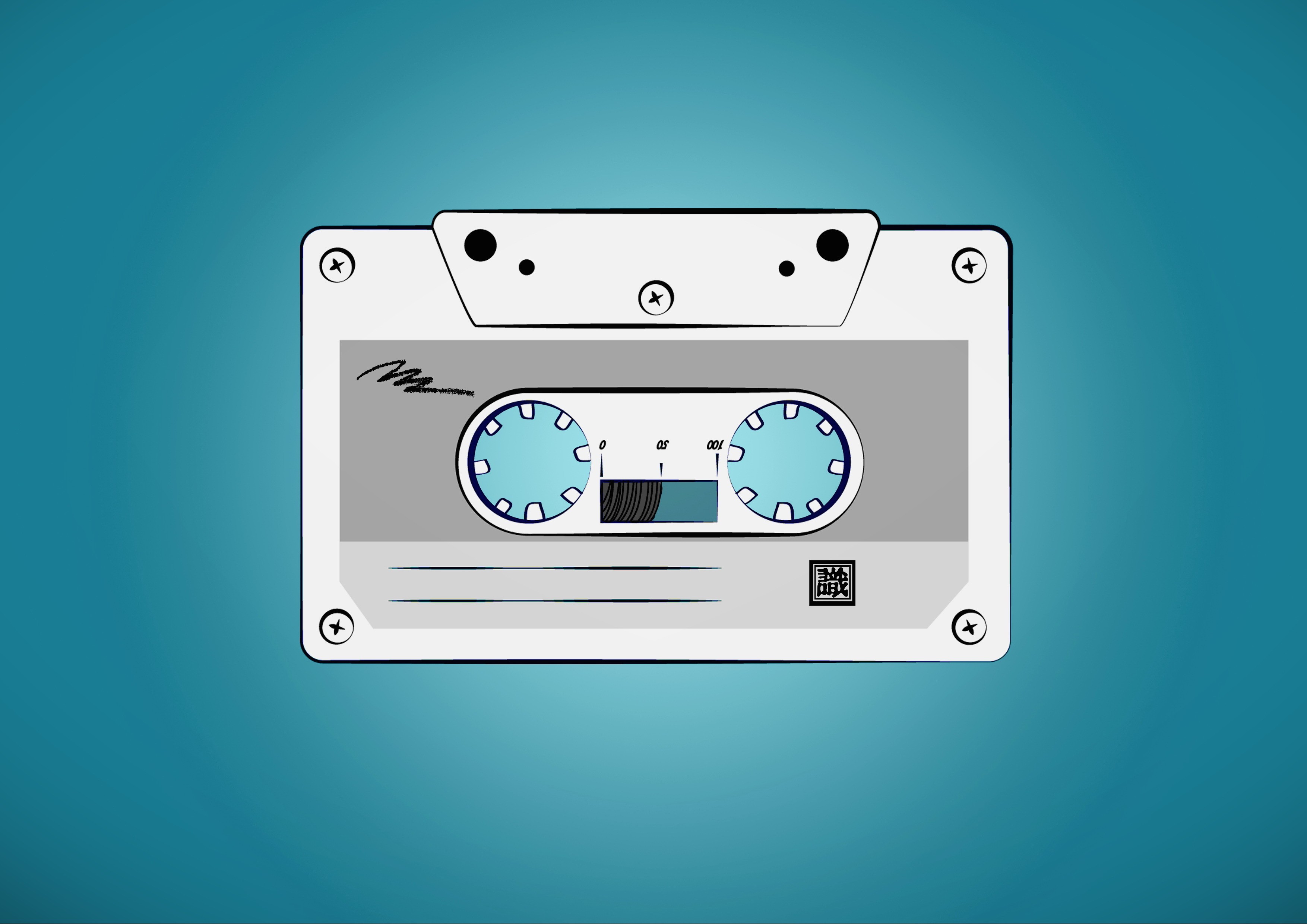 Vintage cassette tape illustration HD Wallpaper