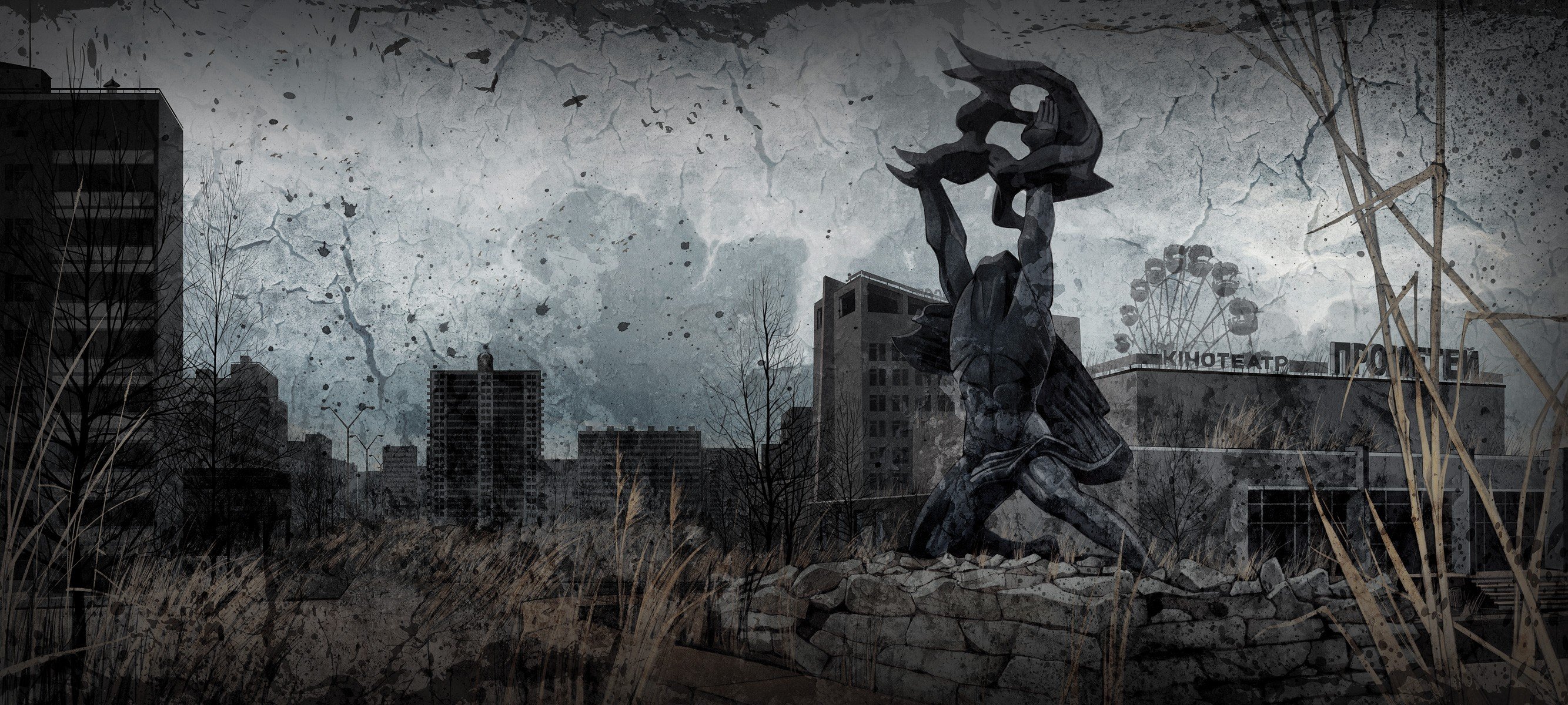 Statue in Pripyat, Ukraine from S.T.A.L.K.E.R.: Call of Pripyat HD Wallpaper