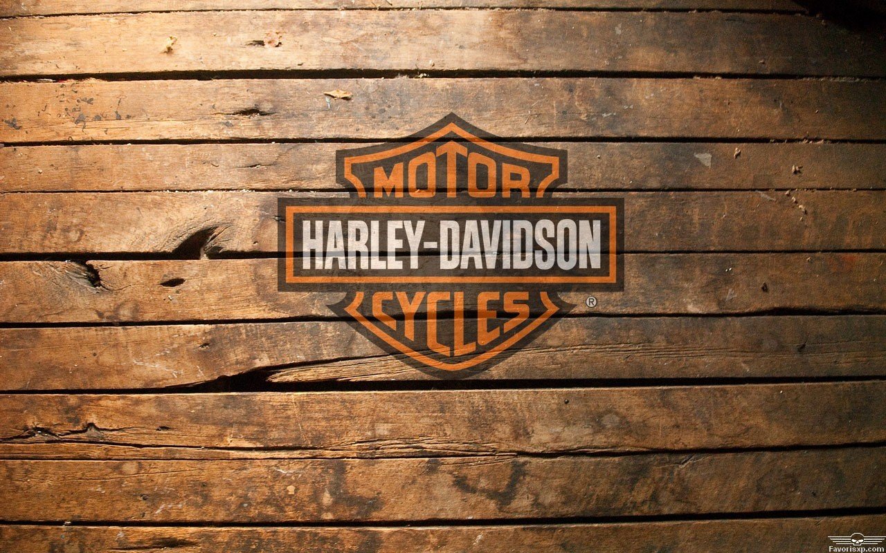Harley-Davidson Cycles logo on wooden planks HD Wallpaper