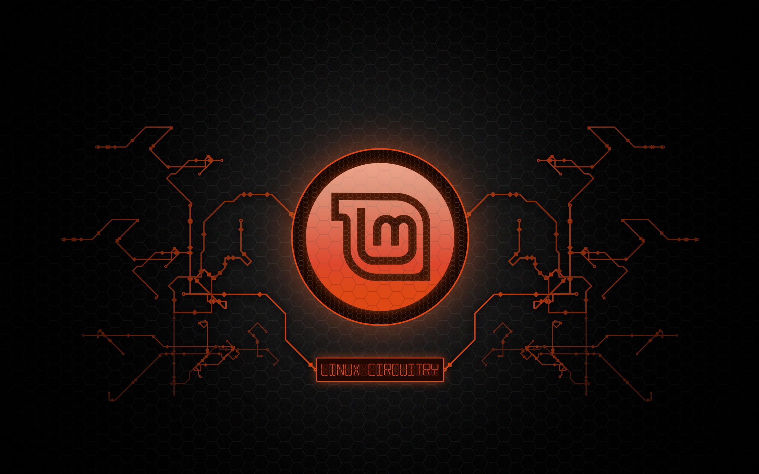 Linux Mint logo with circuitry HD Wallpaper