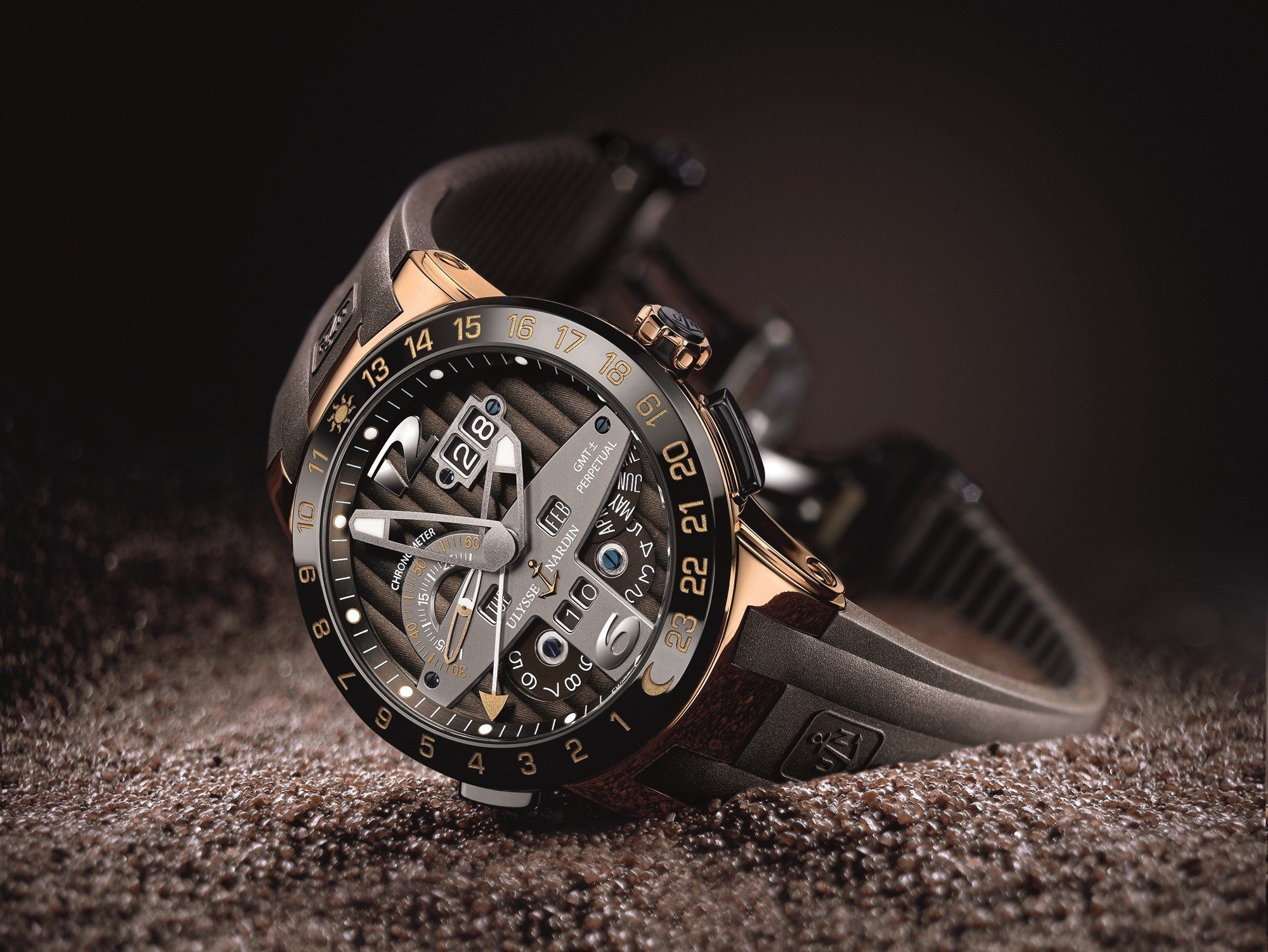 Ulysse Nardin GMT Perpetual Chronometer Watch HD Wallpaper