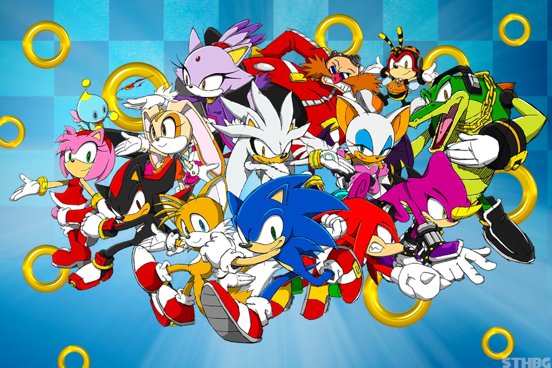Sonic the Hedgehog characters group HD Wallpaper