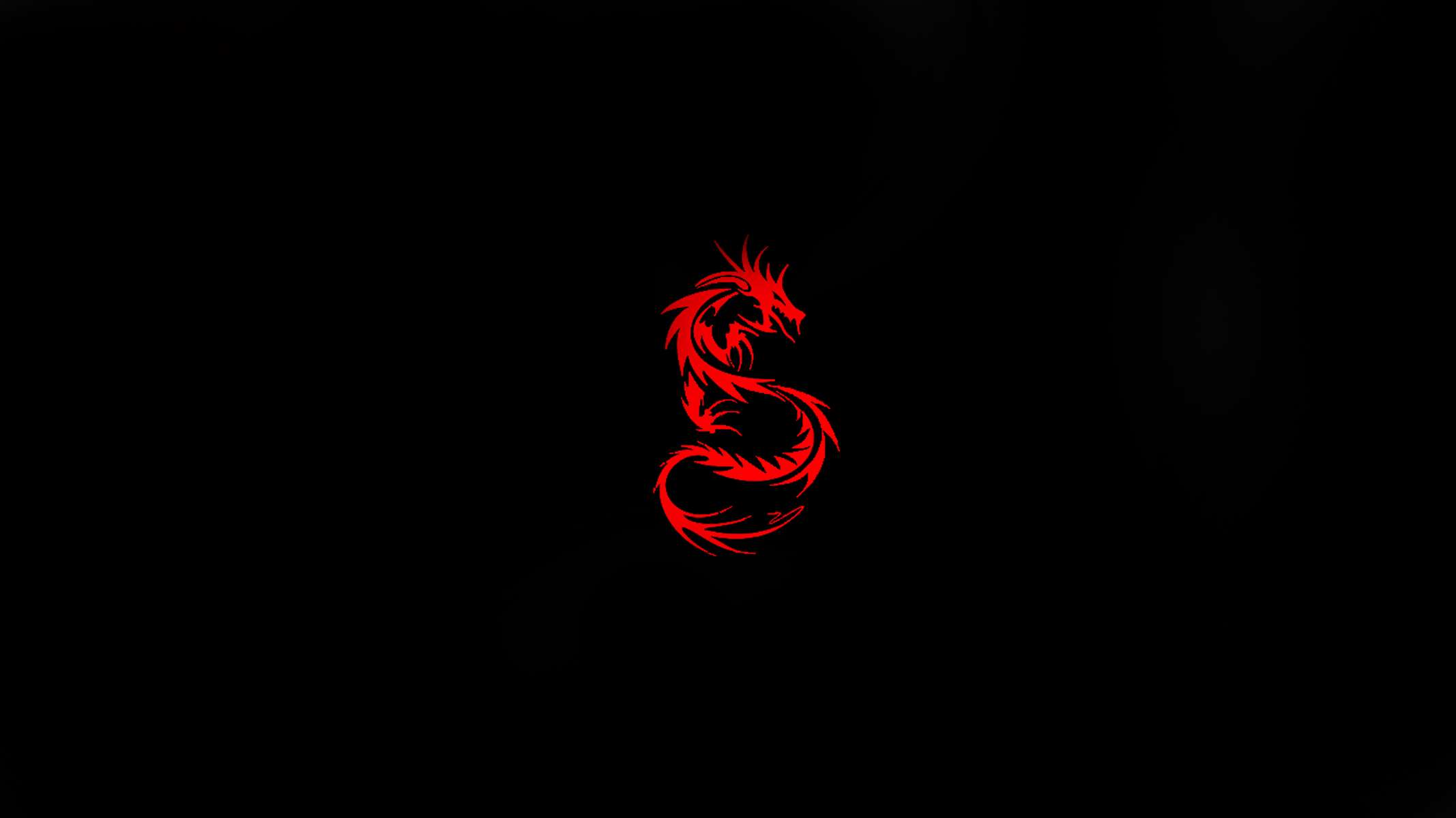 Red Dragon Logo on Black Background HD Wallpaper