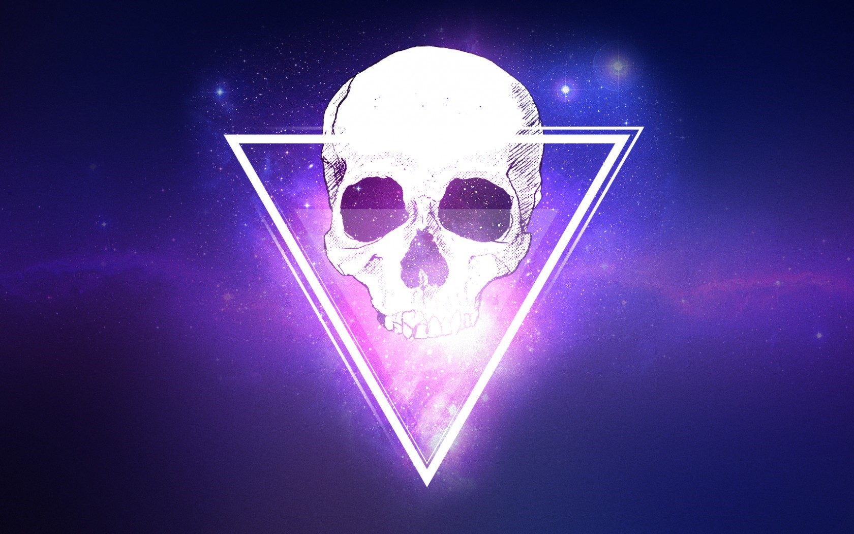 Skull in Triangle with Space Background HD Wallpaper