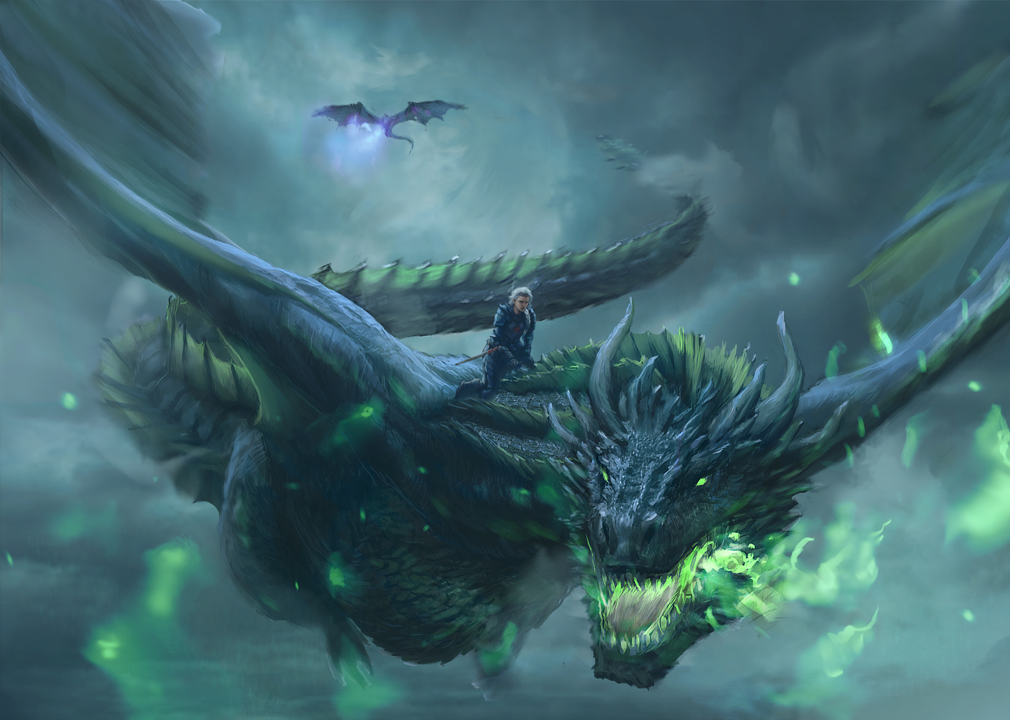 Daenerys Targaryen on a Dragon from Game of Thrones HD Wallpaper