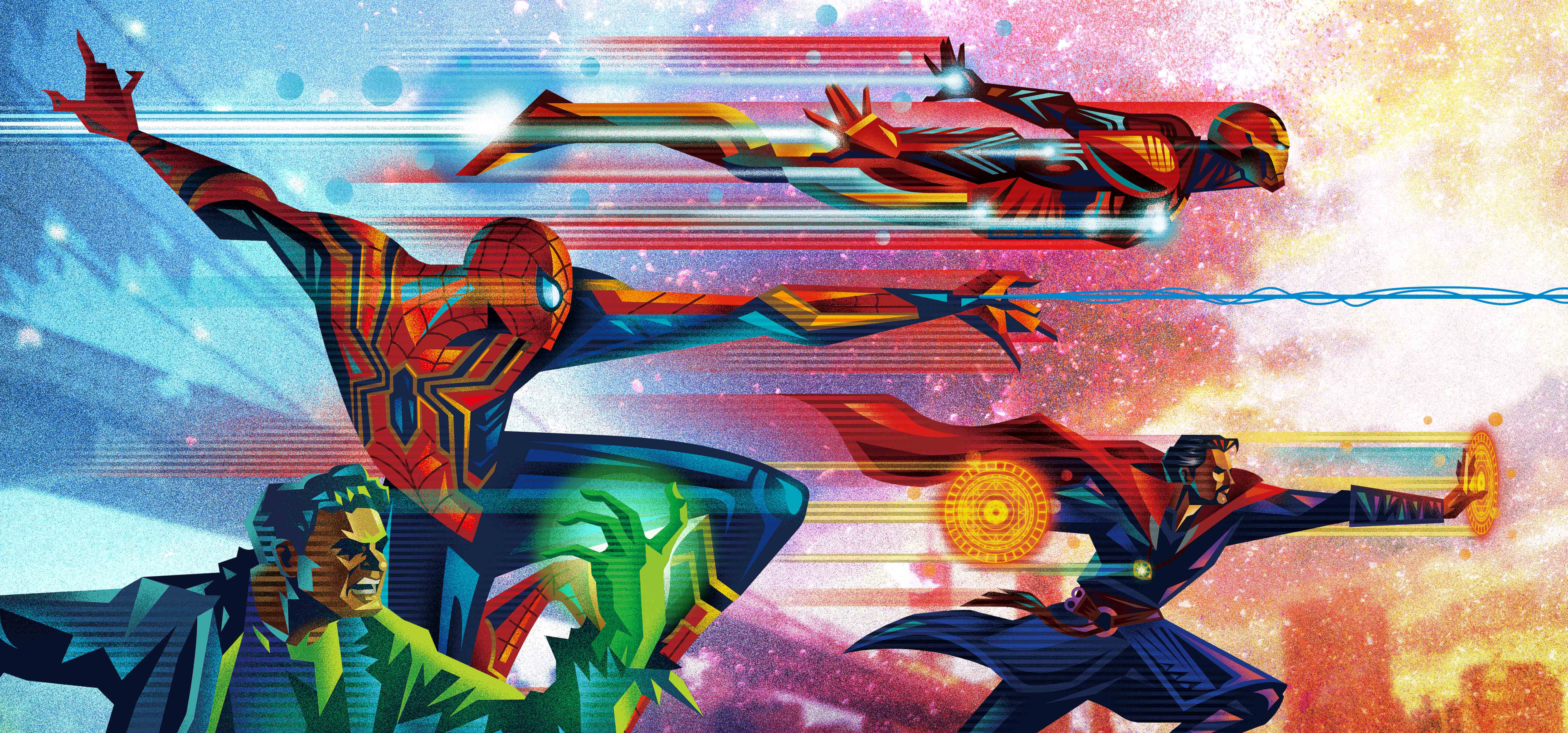 Spider-Man, Iron Man, and Doctor Strange from Avengers Infinity War HD Wallpaper