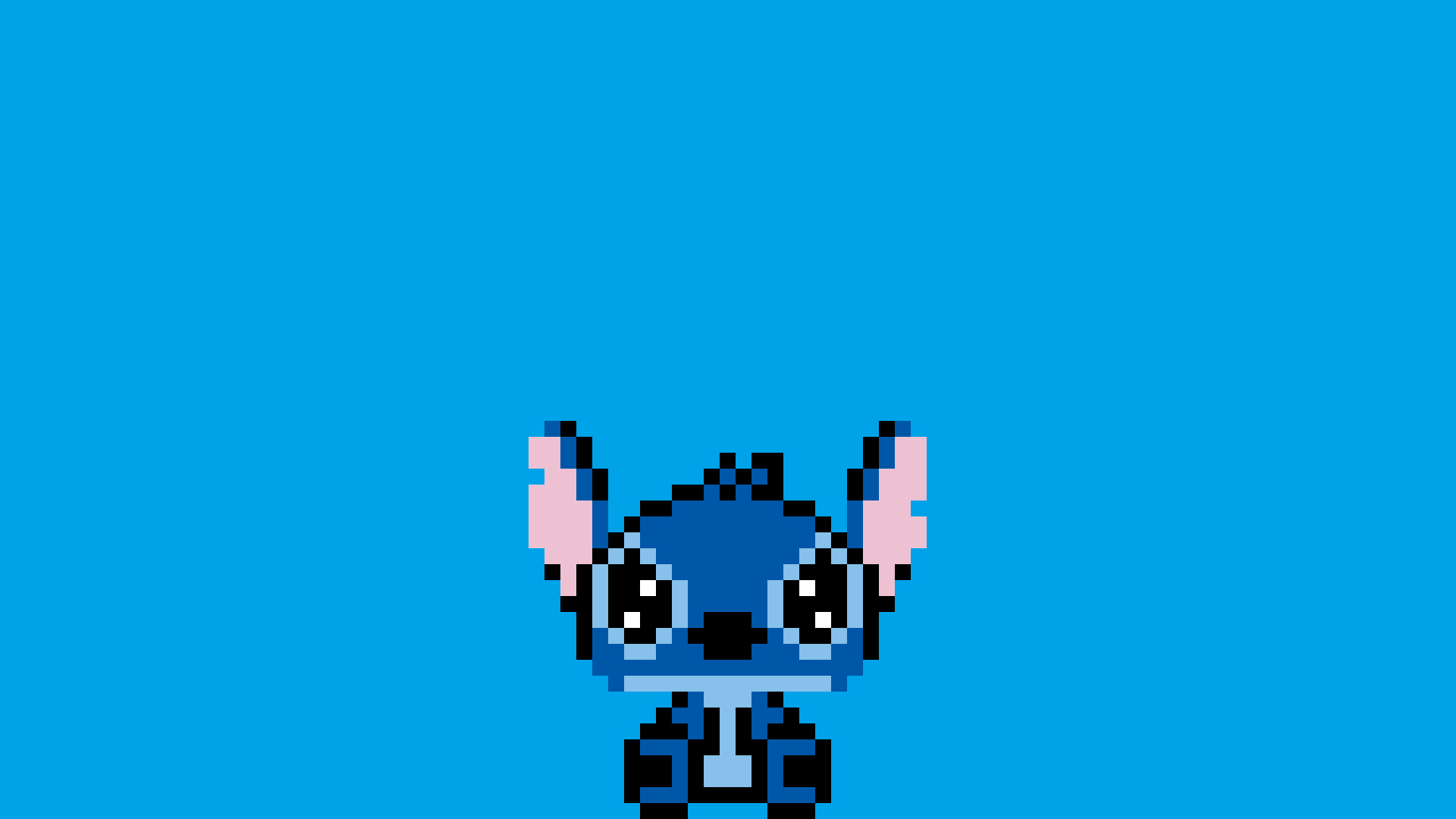 Pixel art Stitch from Lilo & Stitch HD Wallpaper
