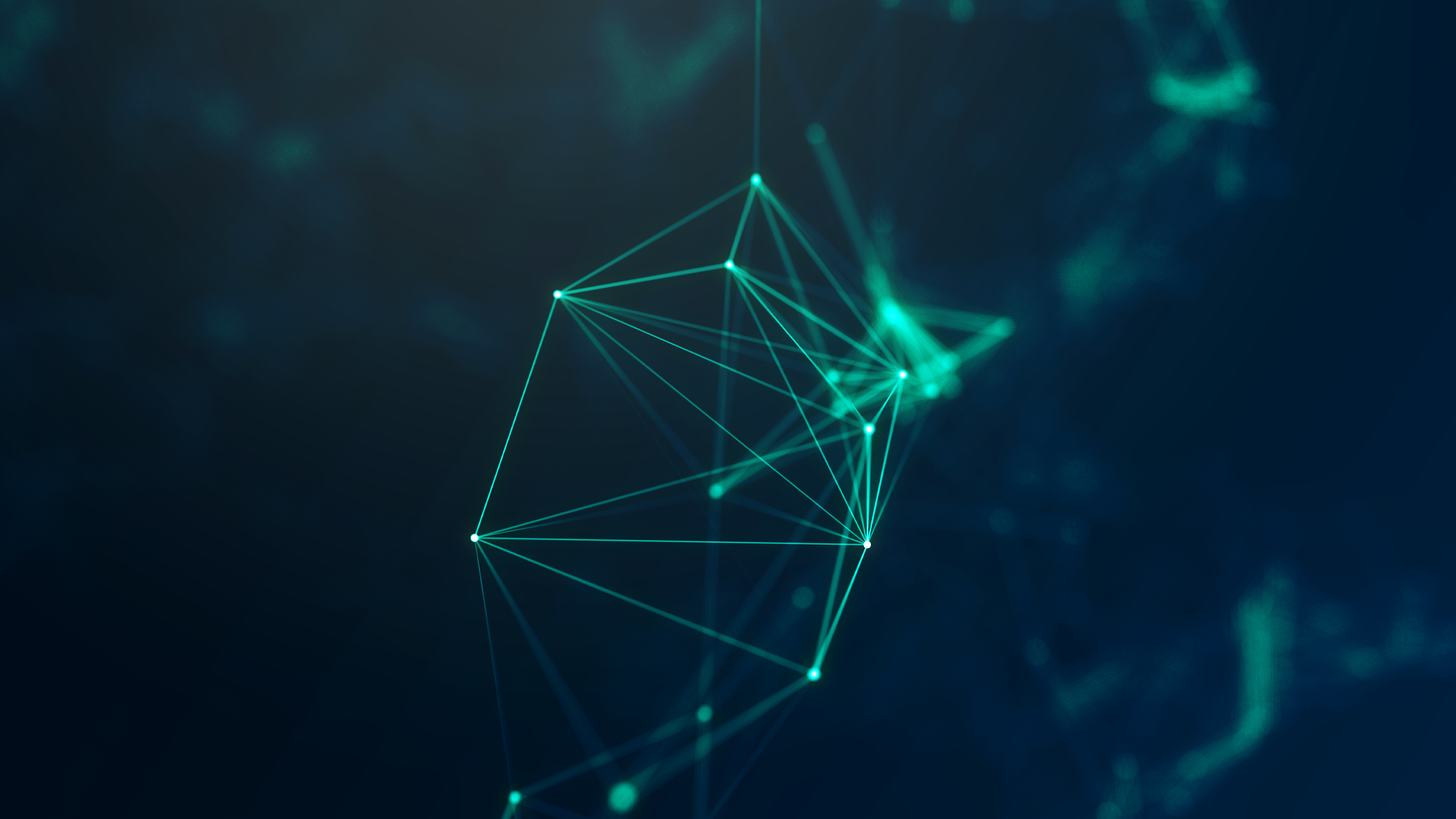 Abstract geometric network of glowing lines HD Wallpaper