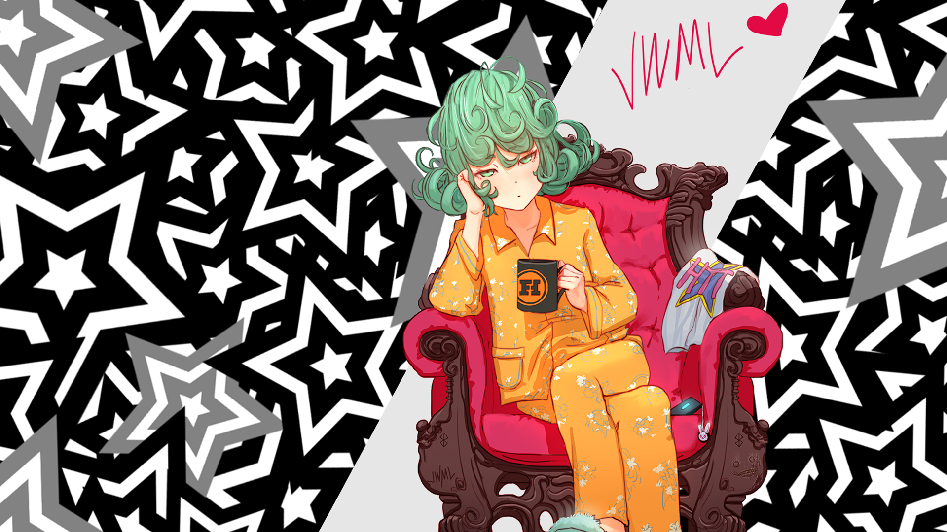 Tatsumaki from One-Punch Man sitting in a chair HD Wallpaper