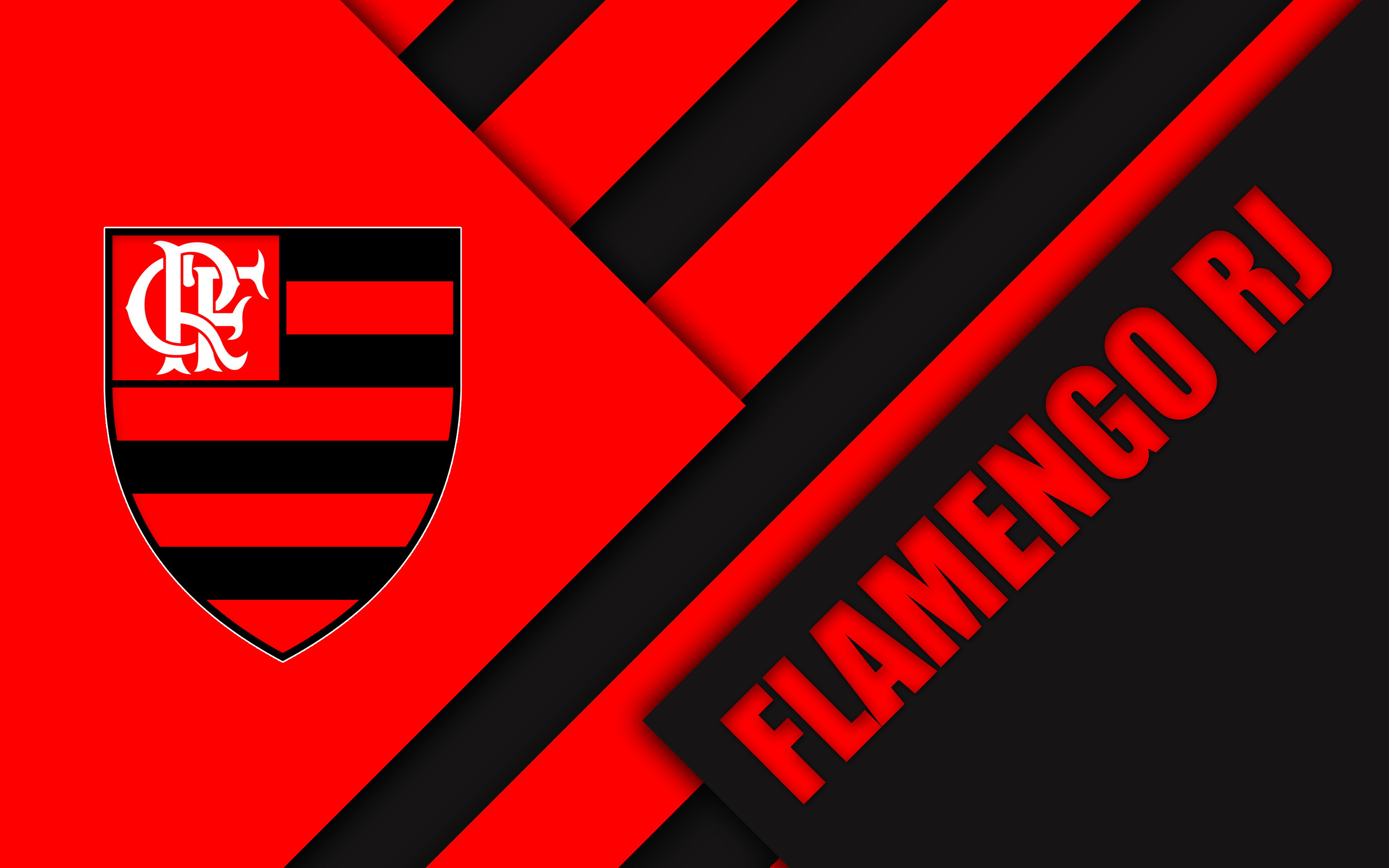 Flamengo RJ logo and text on red and black background HD Wallpaper