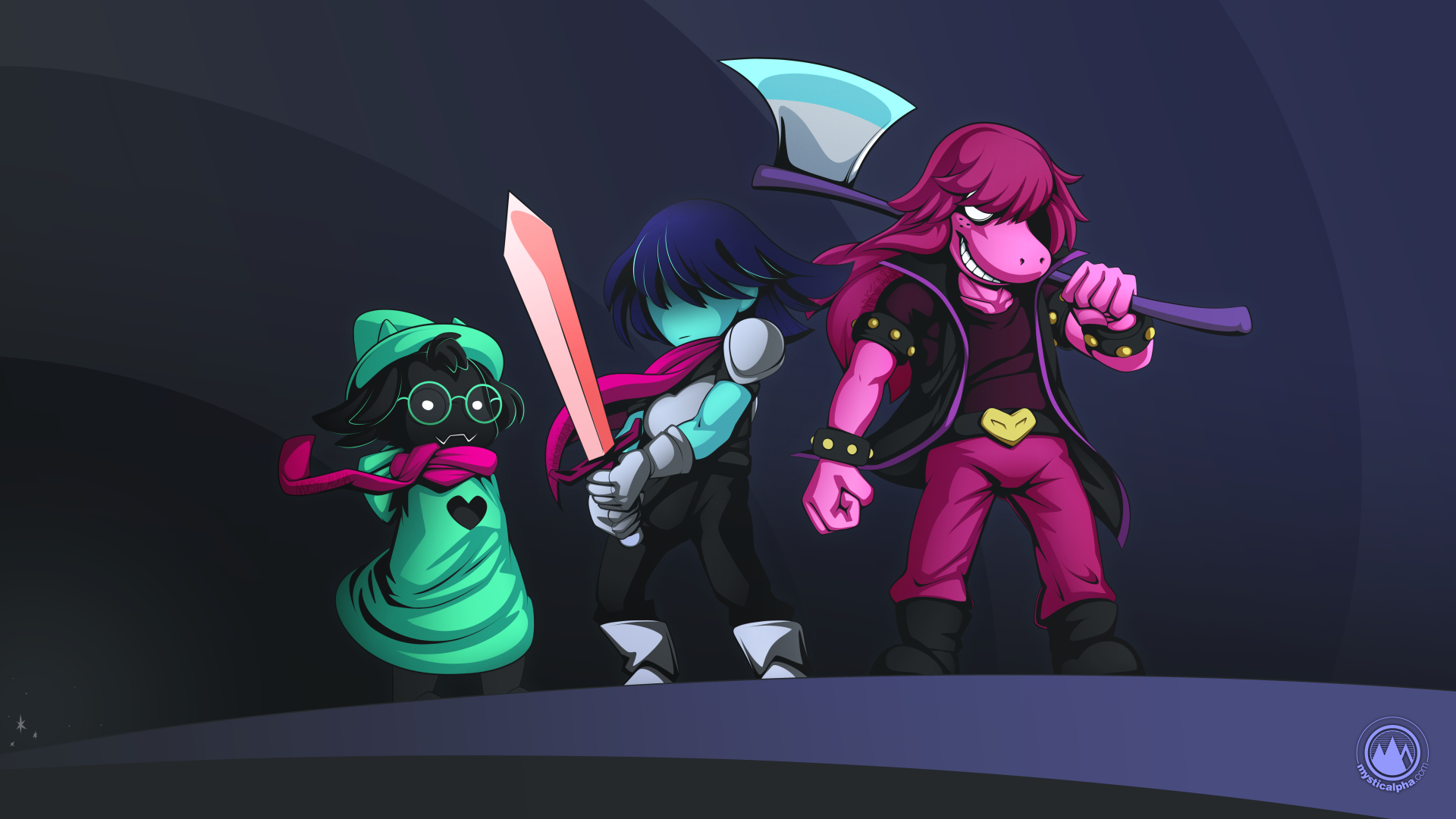 Ralsei, Kris, and Susie from Deltarune HD Wallpaper