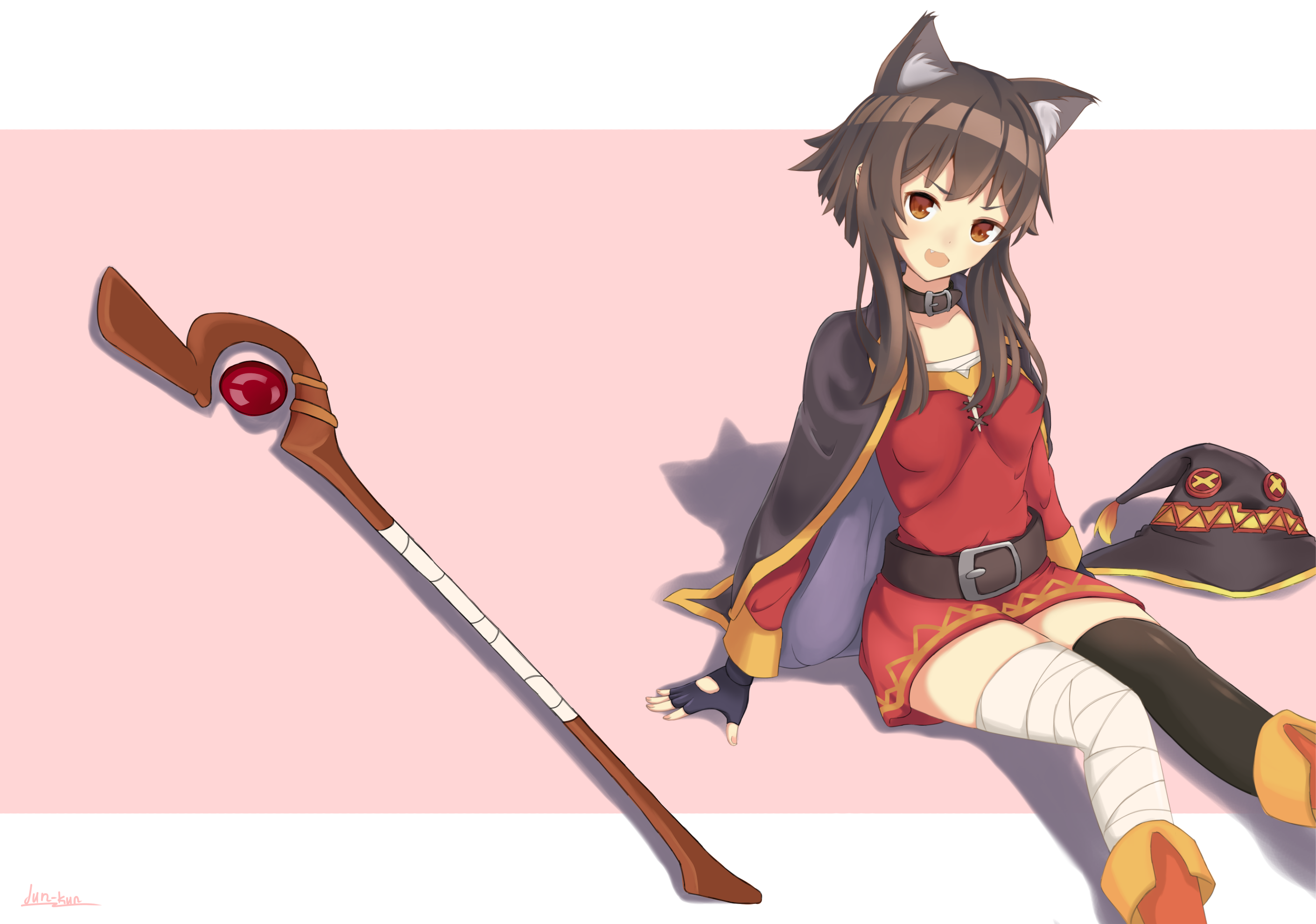 Megumin from KonoSuba with Nekomimi HD Wallpaper