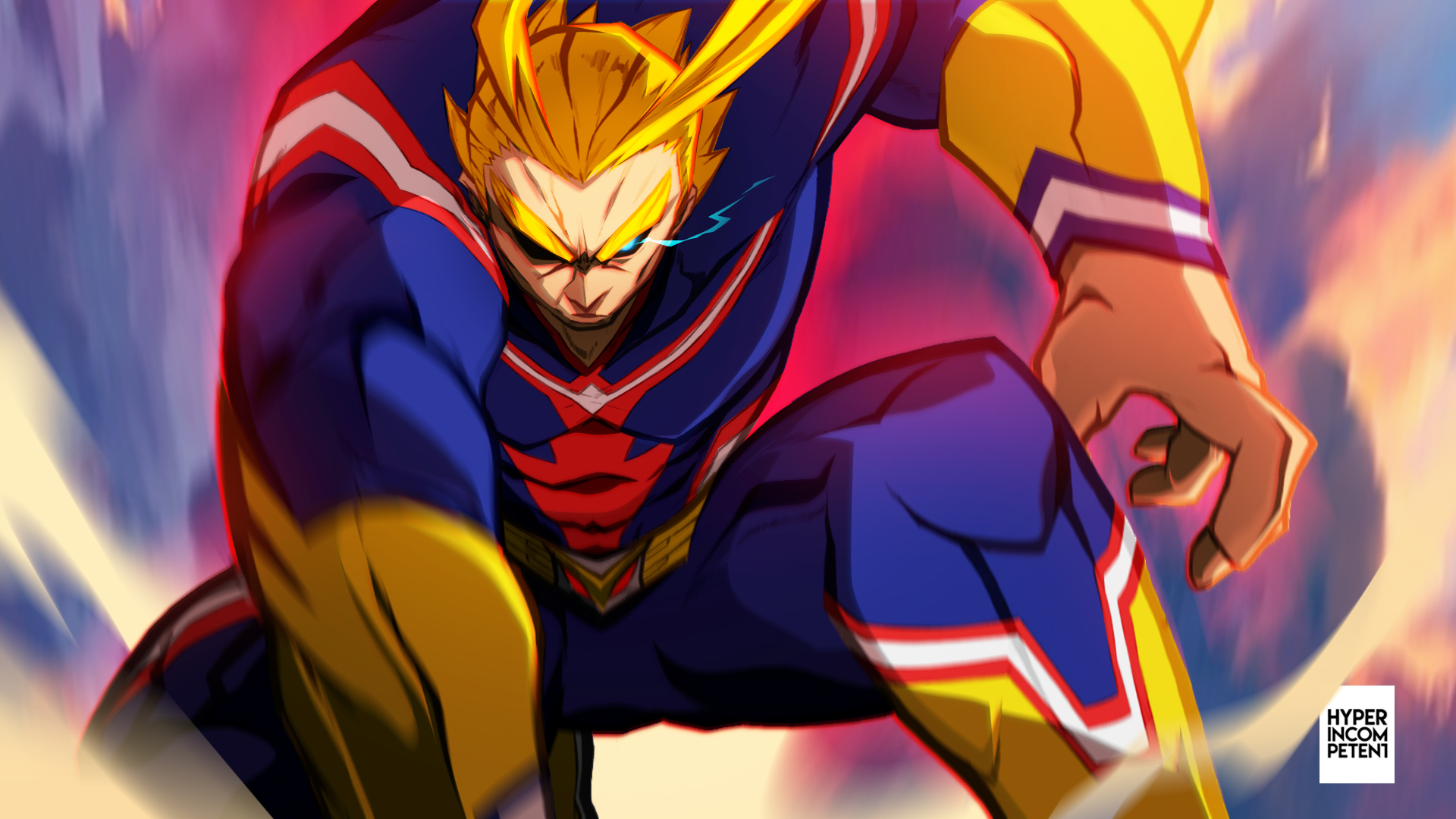 All Might from My Hero Academia in action HD Wallpaper