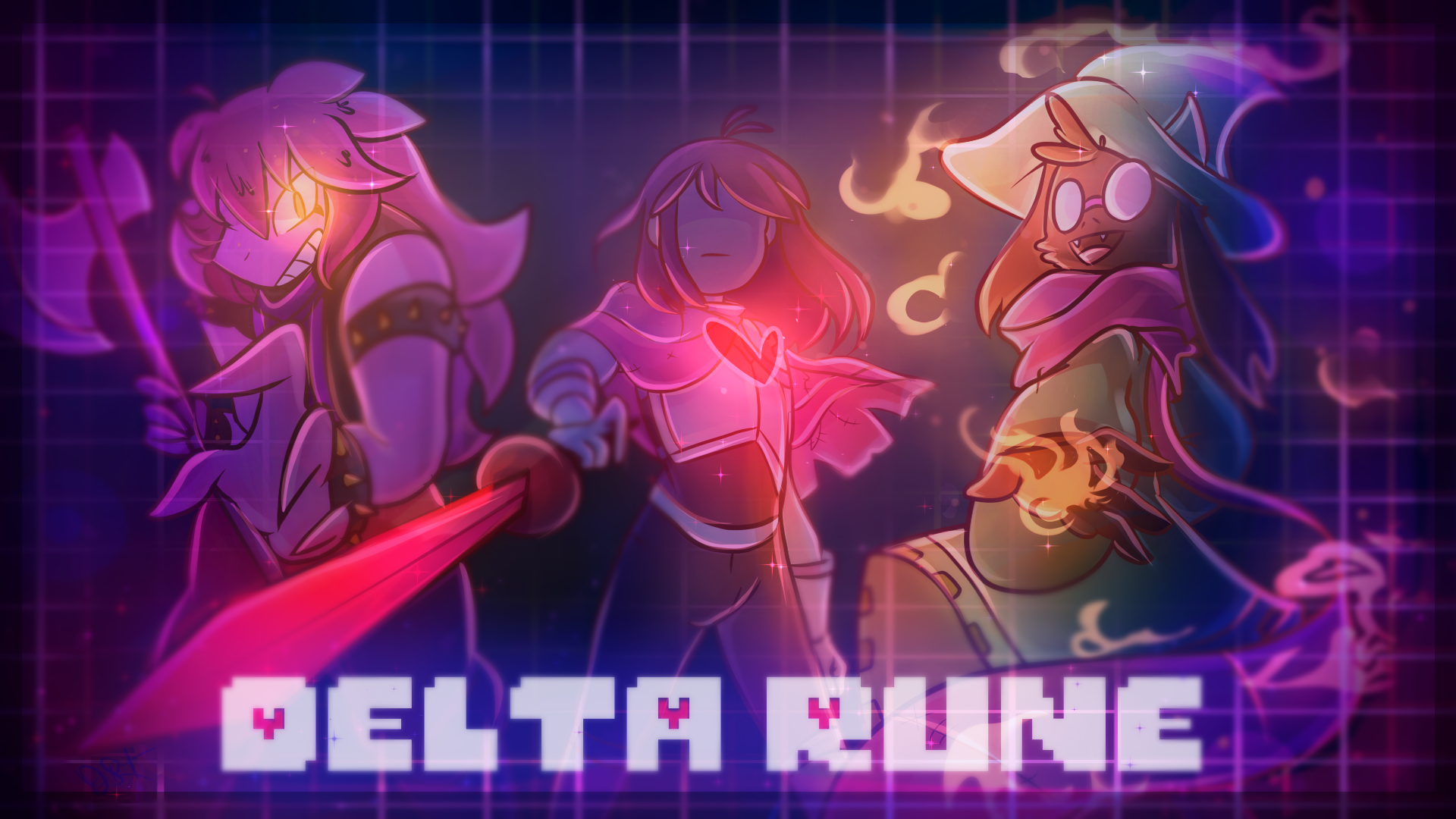 Susie, Kris, and Ralsei from Deltarune HD Wallpaper