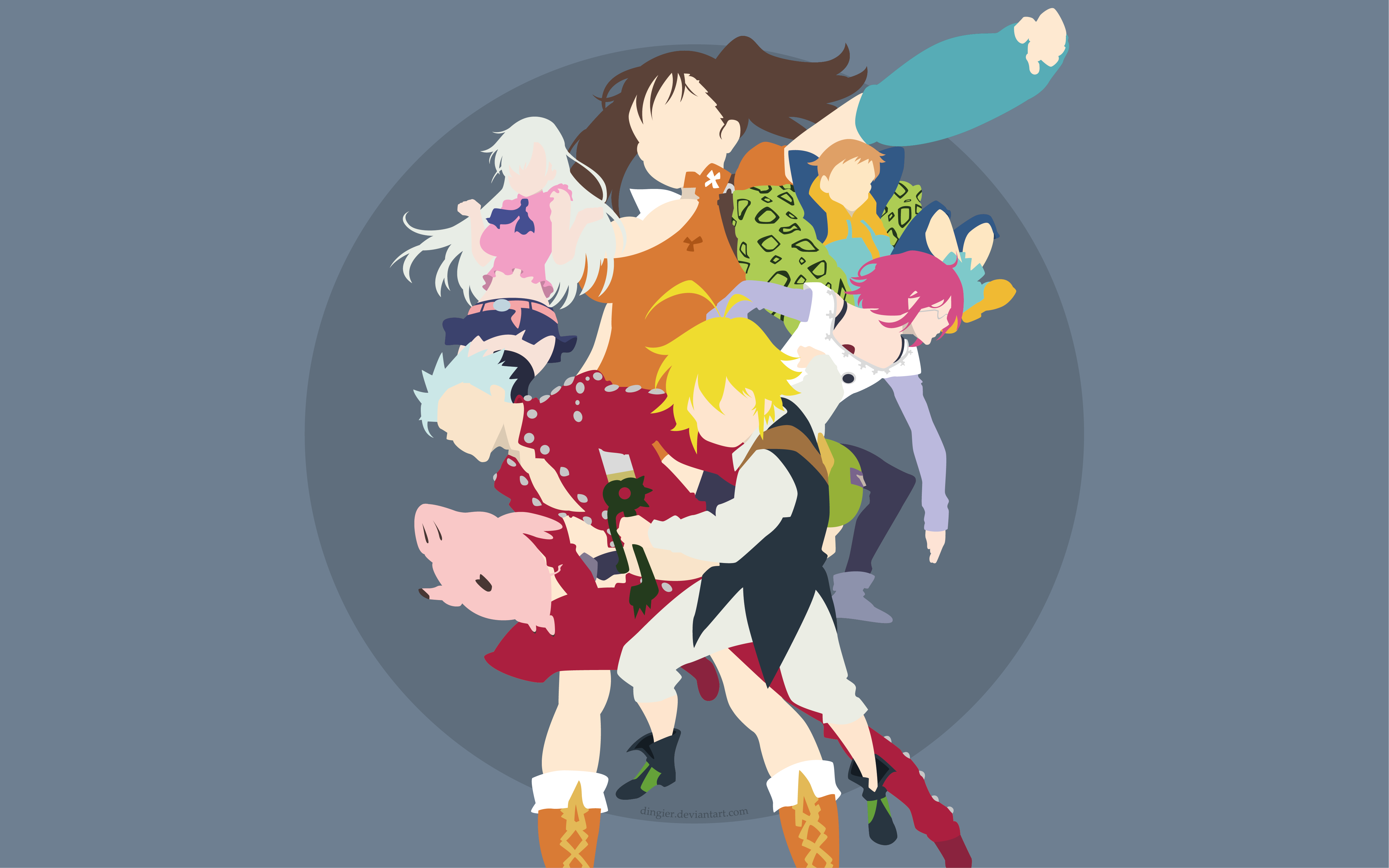 The Seven Deadly Sins Group Minimalist Art HD Wallpaper