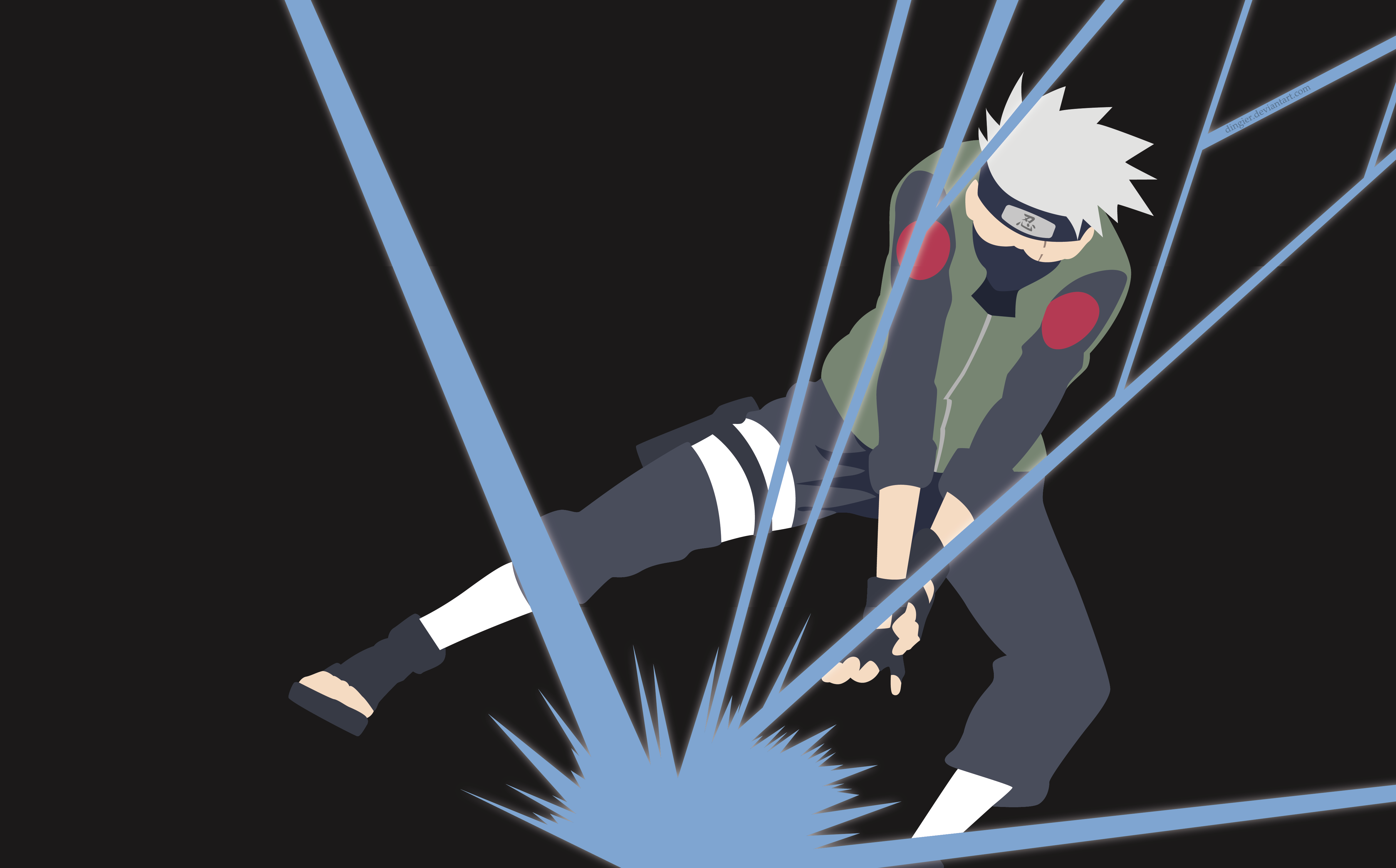 Kakashi Hatake using Chidori HD Wallpaper