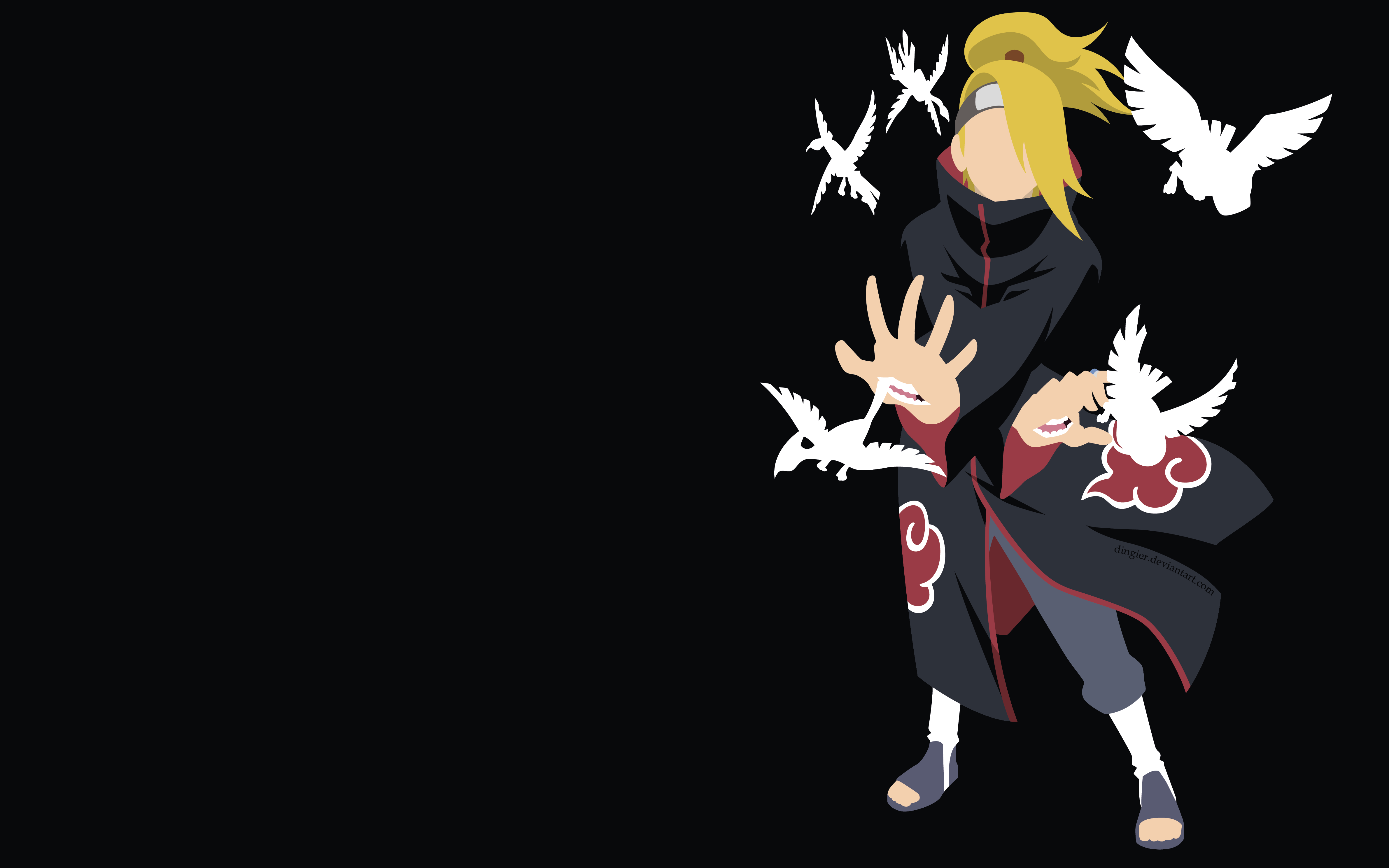 Deidara from Naruto with clay birds HD Wallpaper