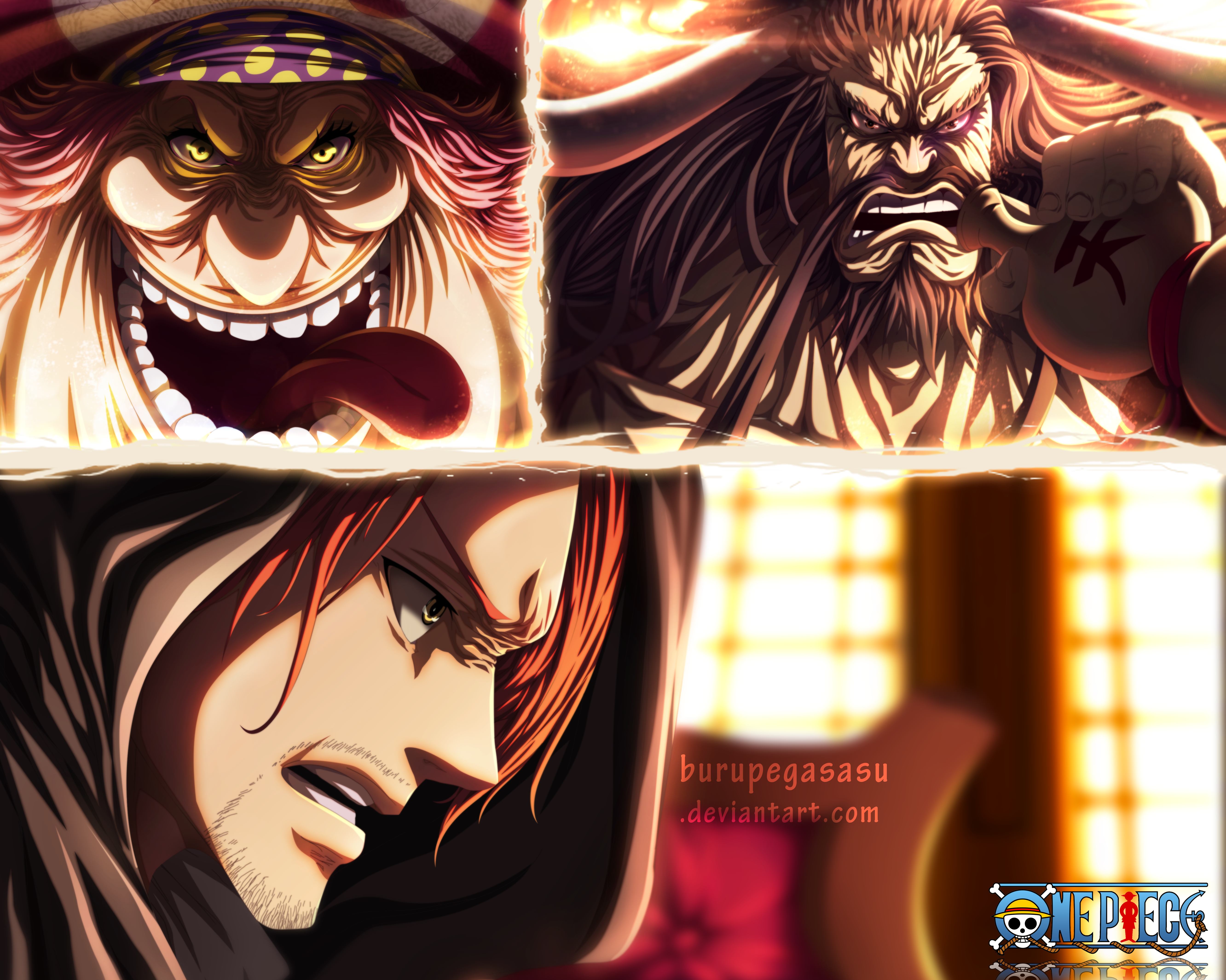 Kaido, Charlotte Linlin, and Shanks from One Piece HD Wallpaper