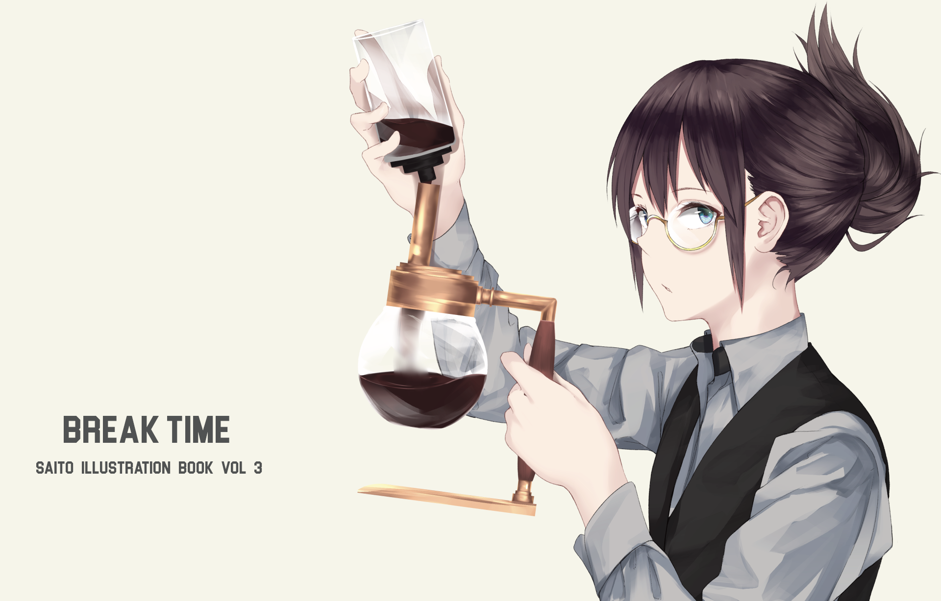 Girl making coffee with siphon brewer HD Wallpaper
