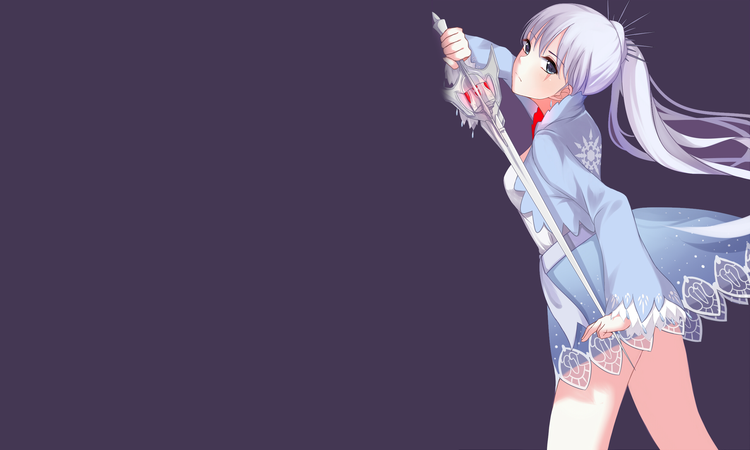 Weiss Schnee from RWBY holding a weapon HD Wallpaper