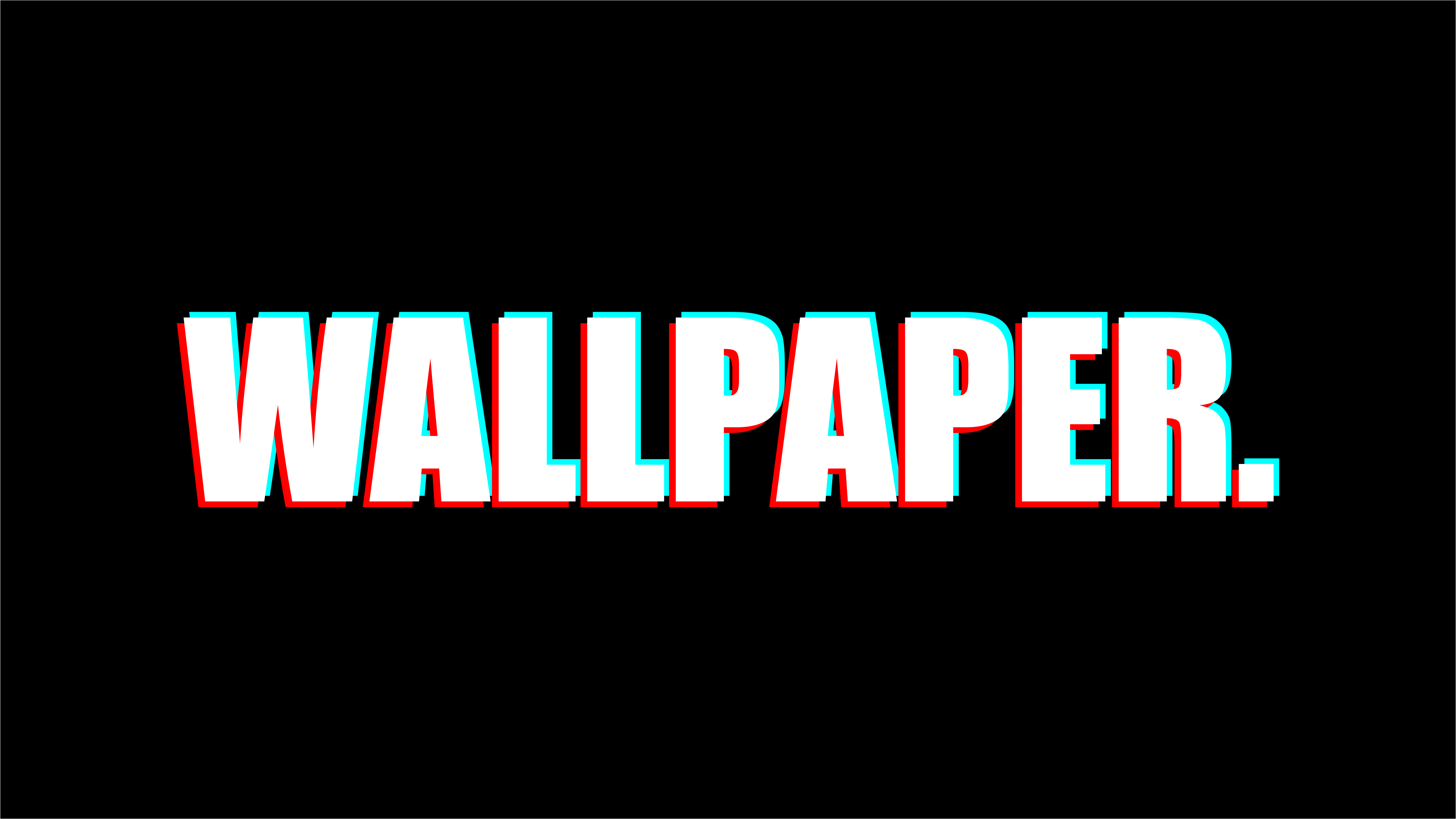 White "WALLPAPER." text with glitch effect HD Wallpaper