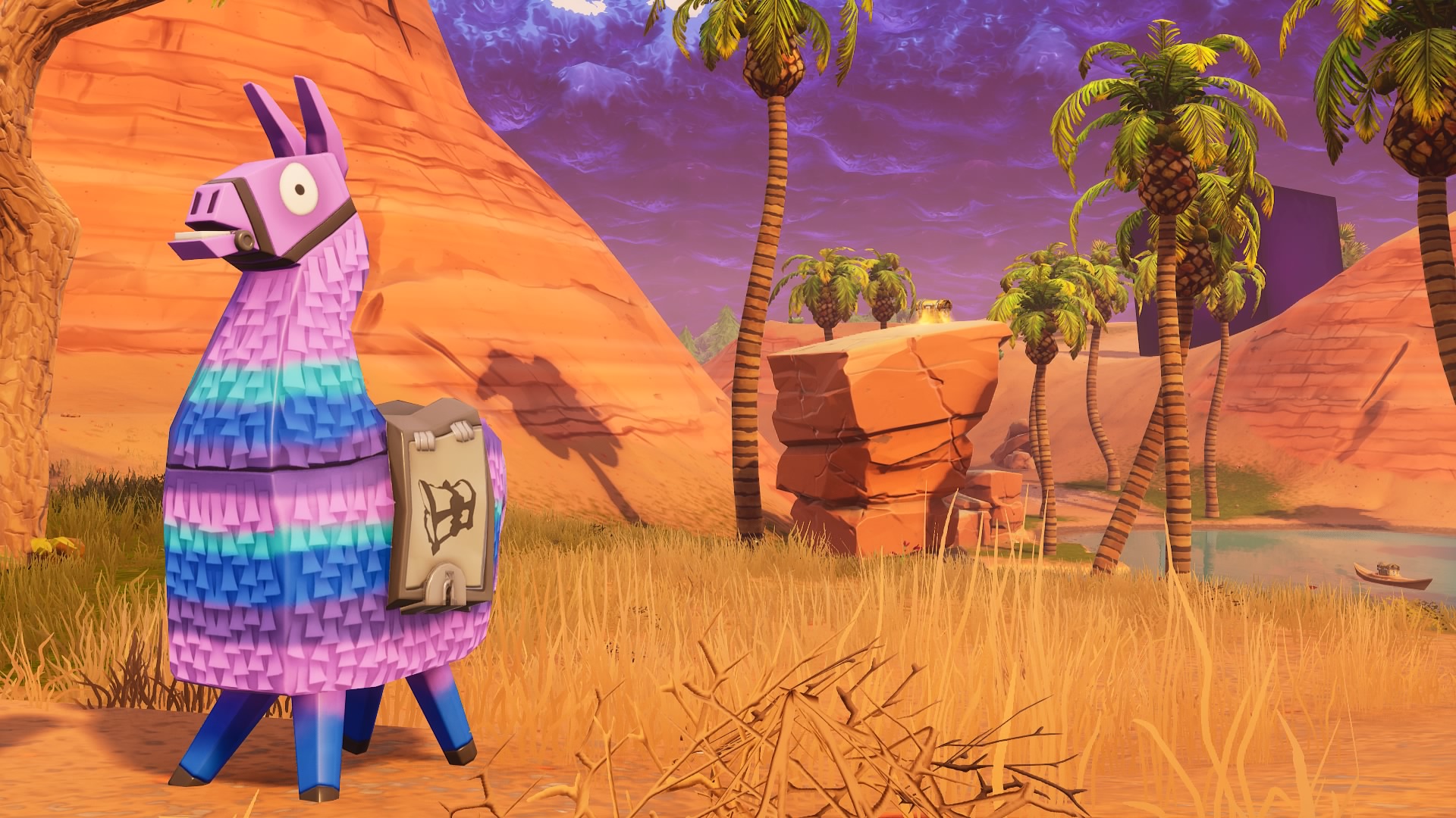 Fortnite Llama in a Desert Landscape HD Wallpaper