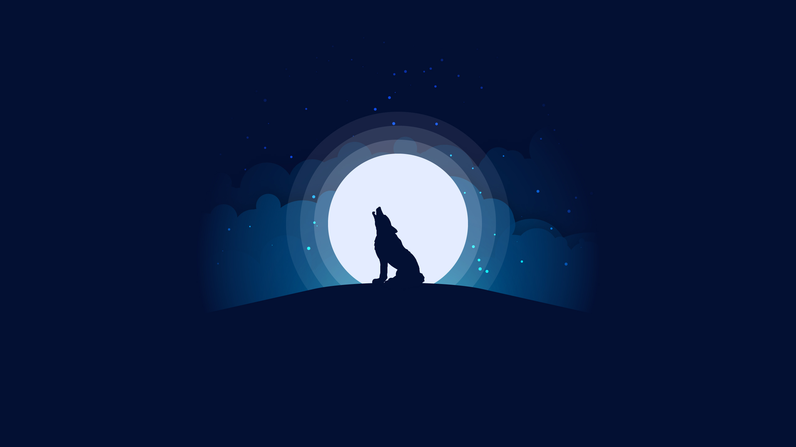 Wolf howling at the moon illustration HD Wallpaper