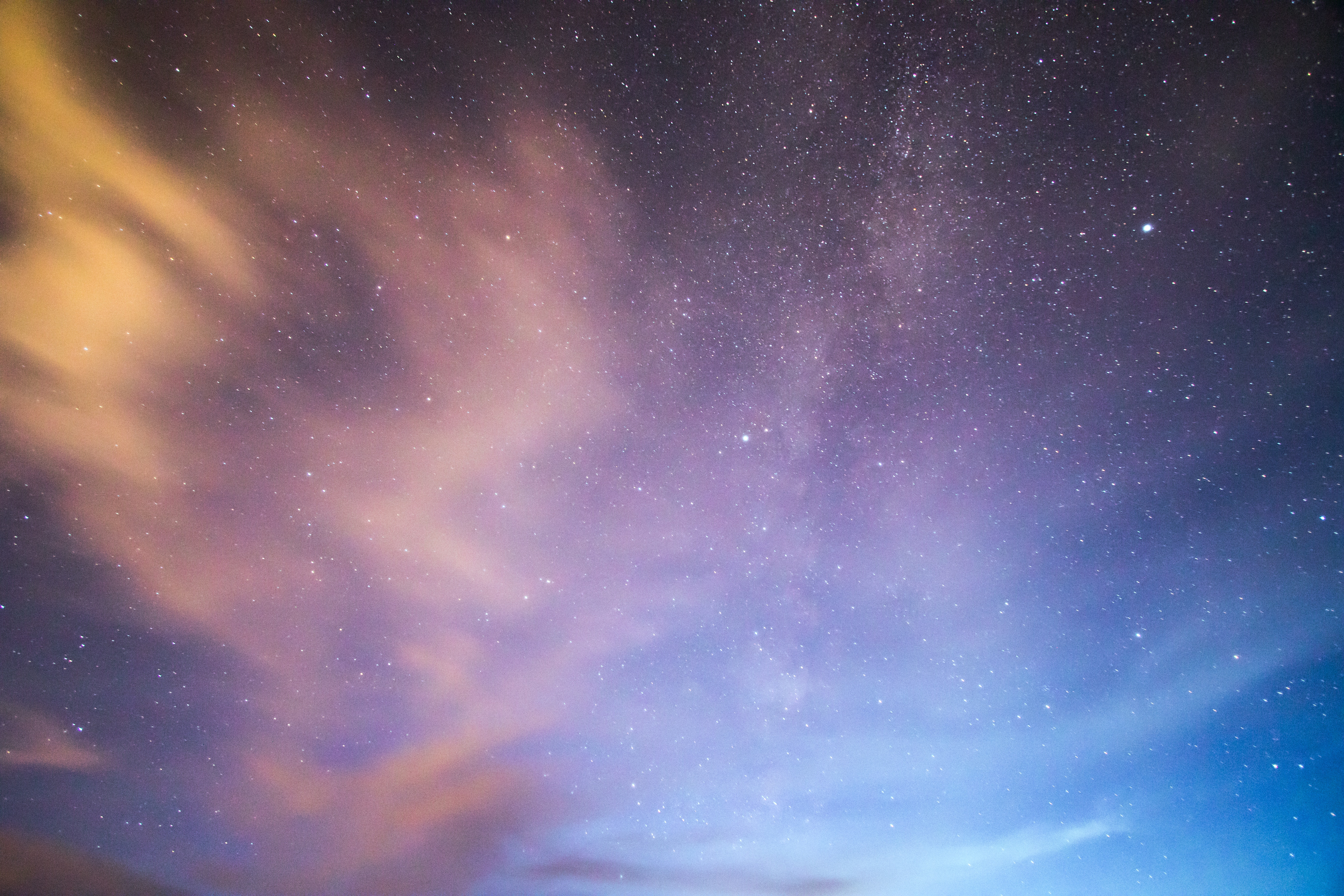 Starry Night Sky with Clouds and Milky Way HD Wallpaper