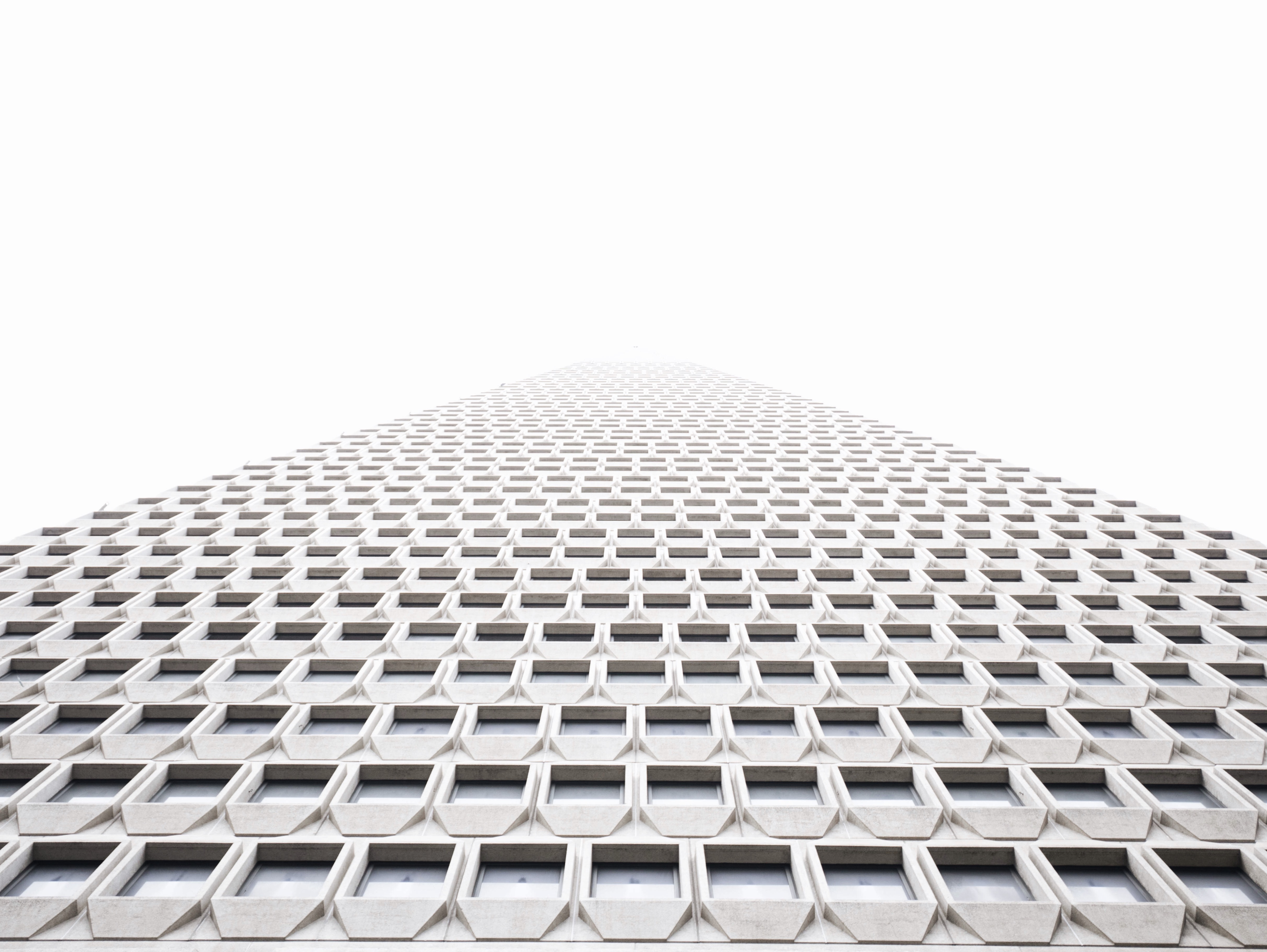 Abstract building facade with repeating windows HD Wallpaper