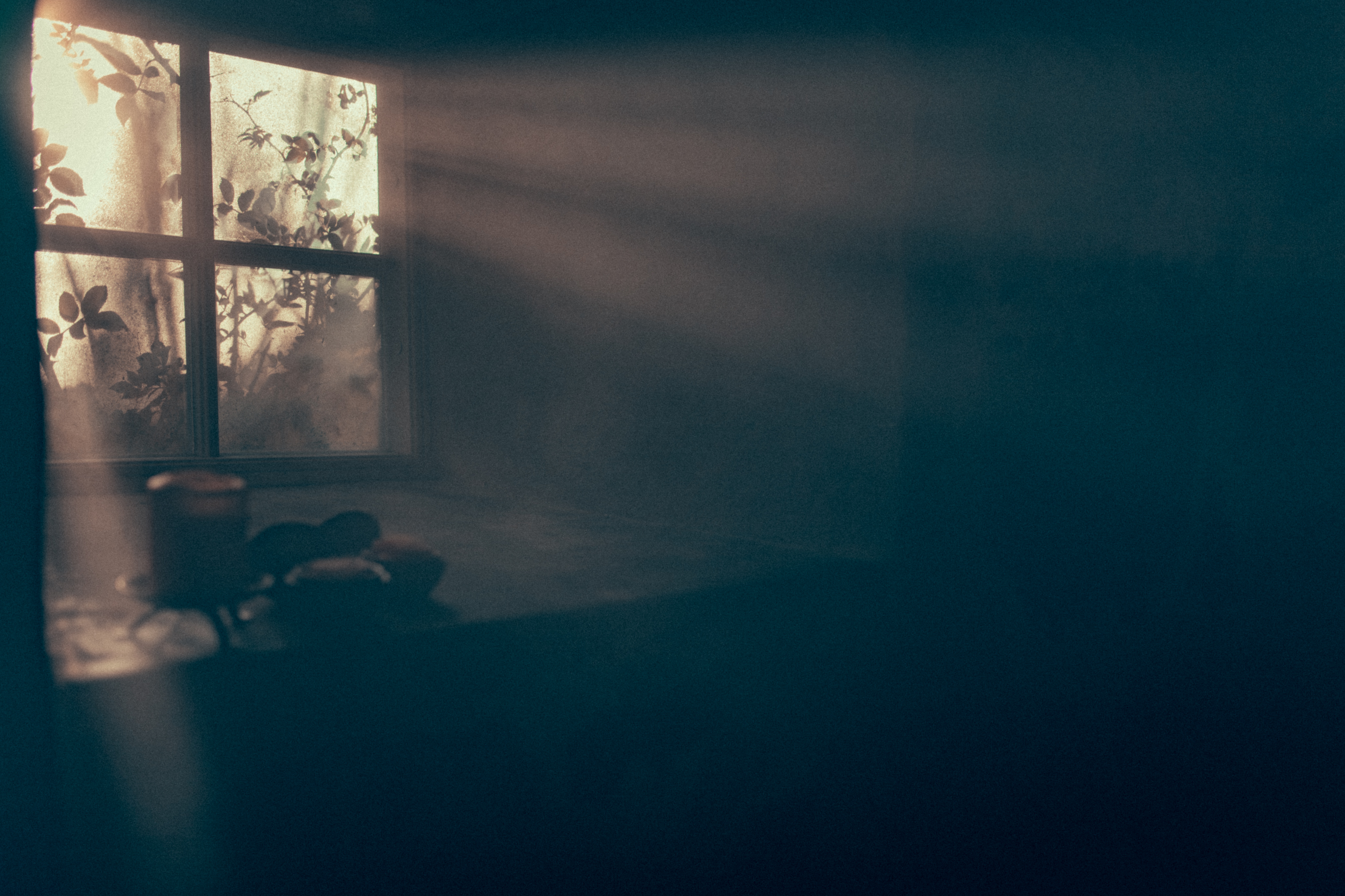 Sunlight streaming through a window onto a windowsill HD Wallpaper