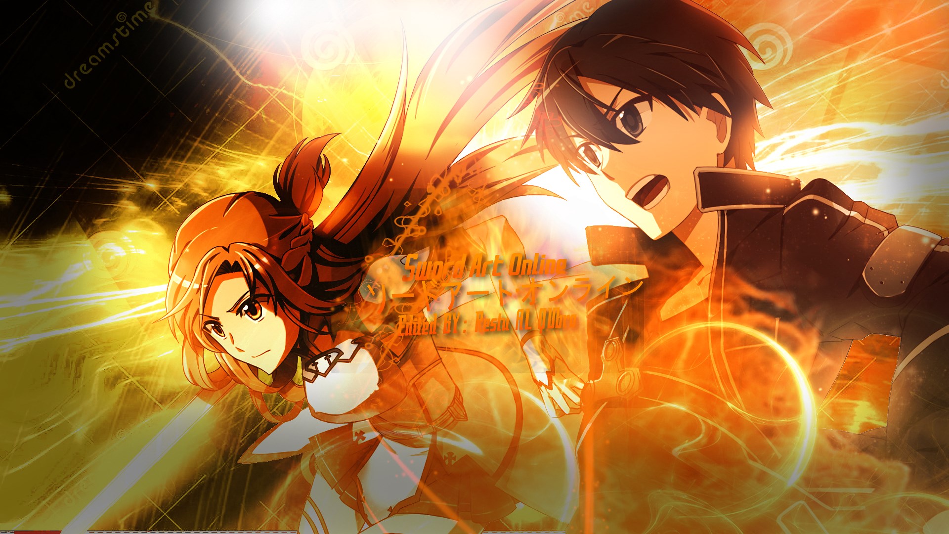 Kirito and Asuna from Sword Art Online HD Wallpaper