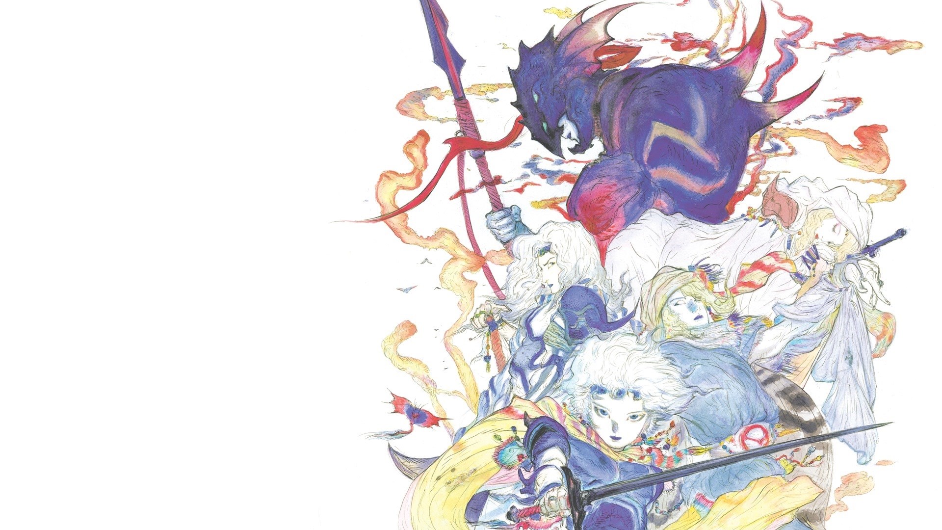 Final Fantasy II characters and monster HD Wallpaper