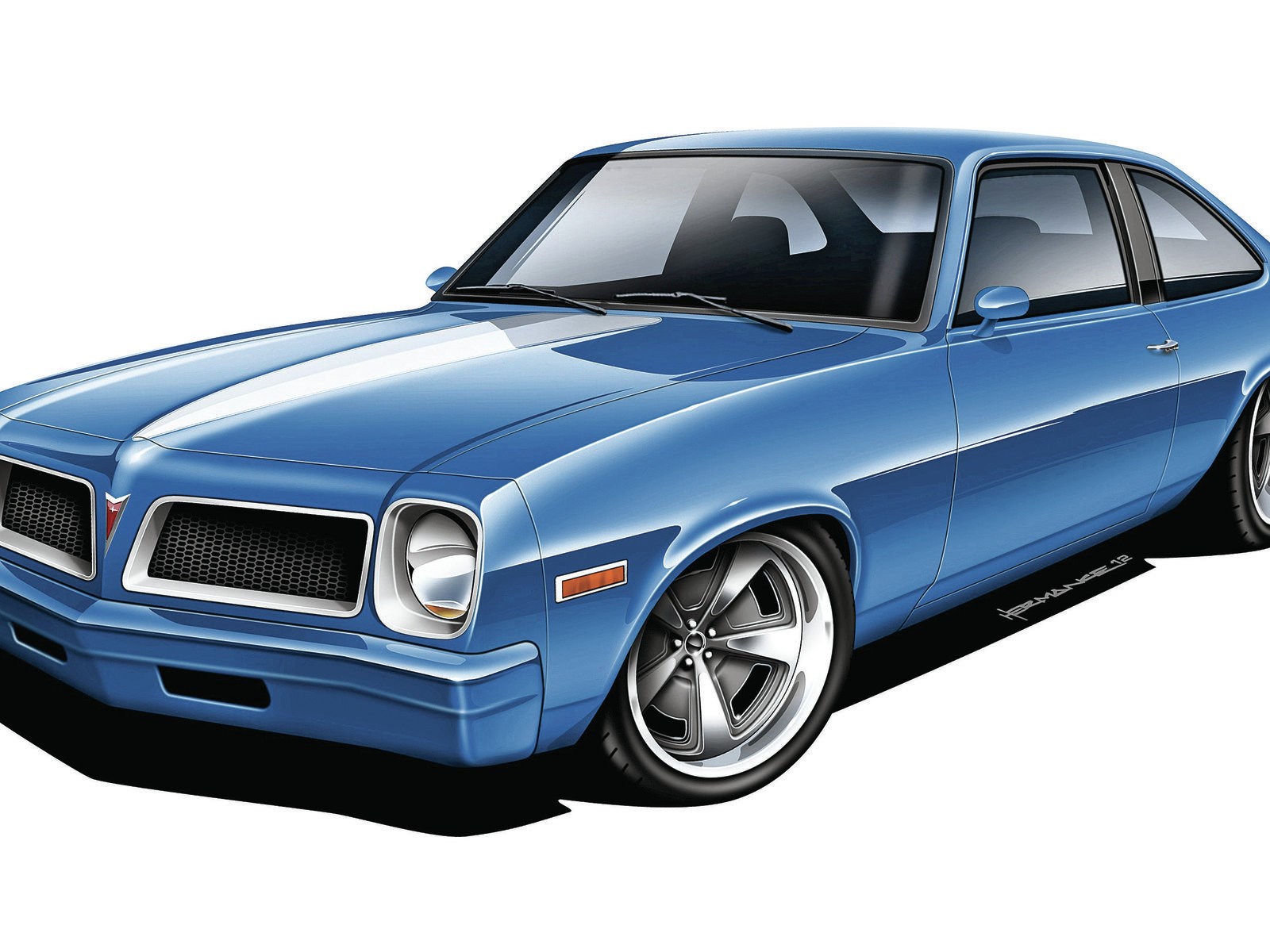 1976 Pontiac Ventura illustration HD Wallpaper