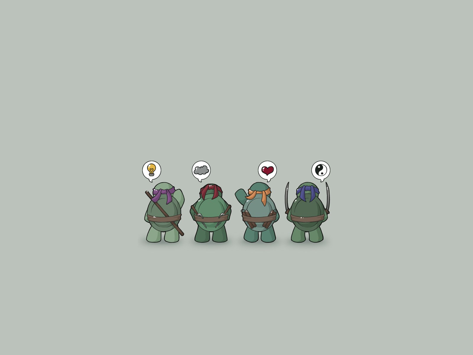 Teenage Mutant Ninja Turtles with thought bubbles HD Wallpaper