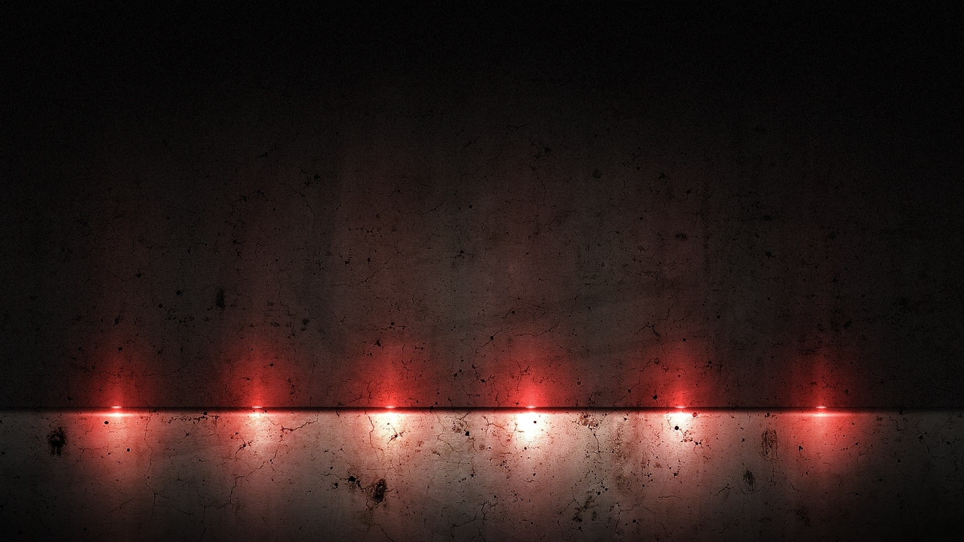 Dark concrete wall with red lights HD Wallpaper