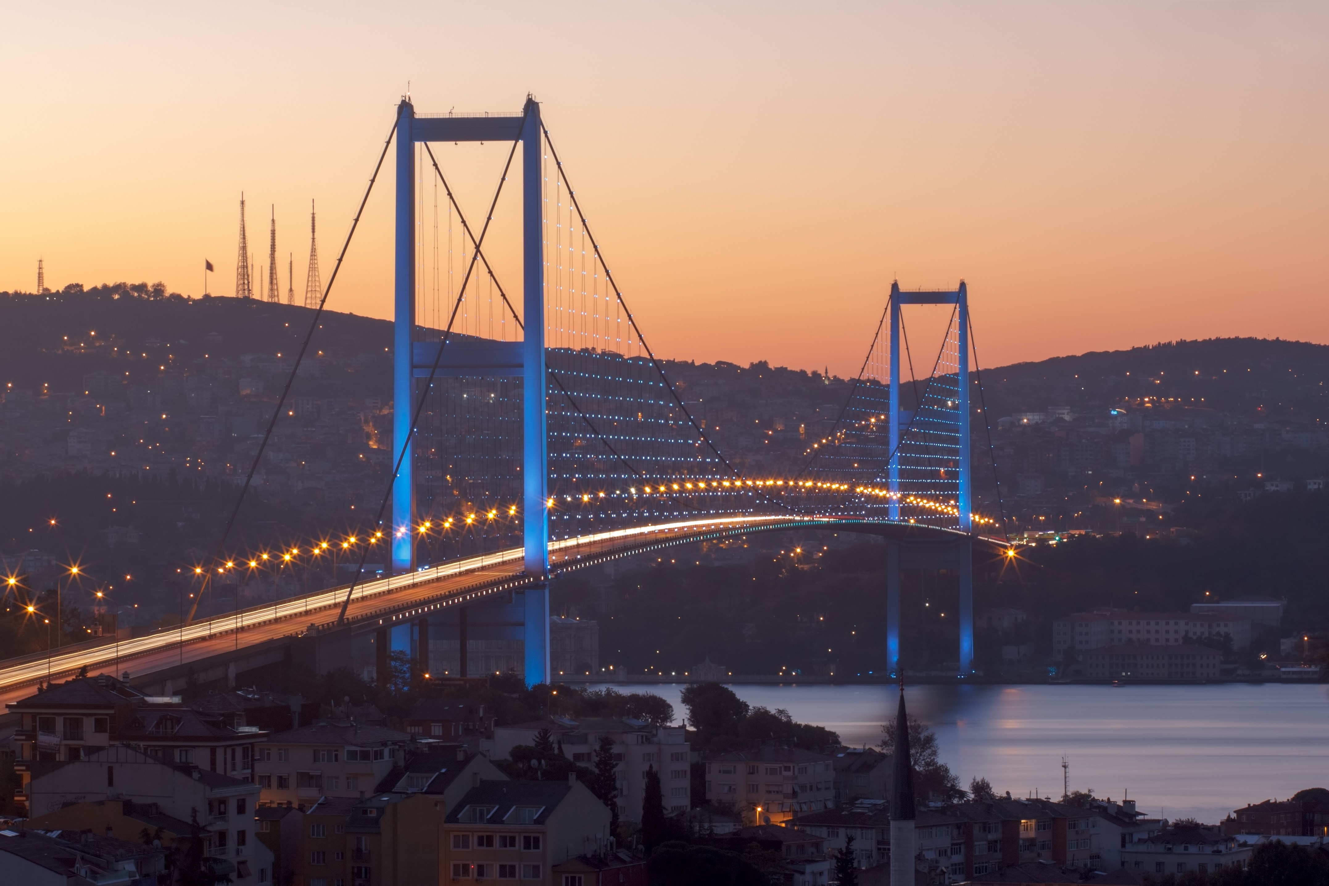 Bosphorus Bridge at Dusk HD Wallpaper