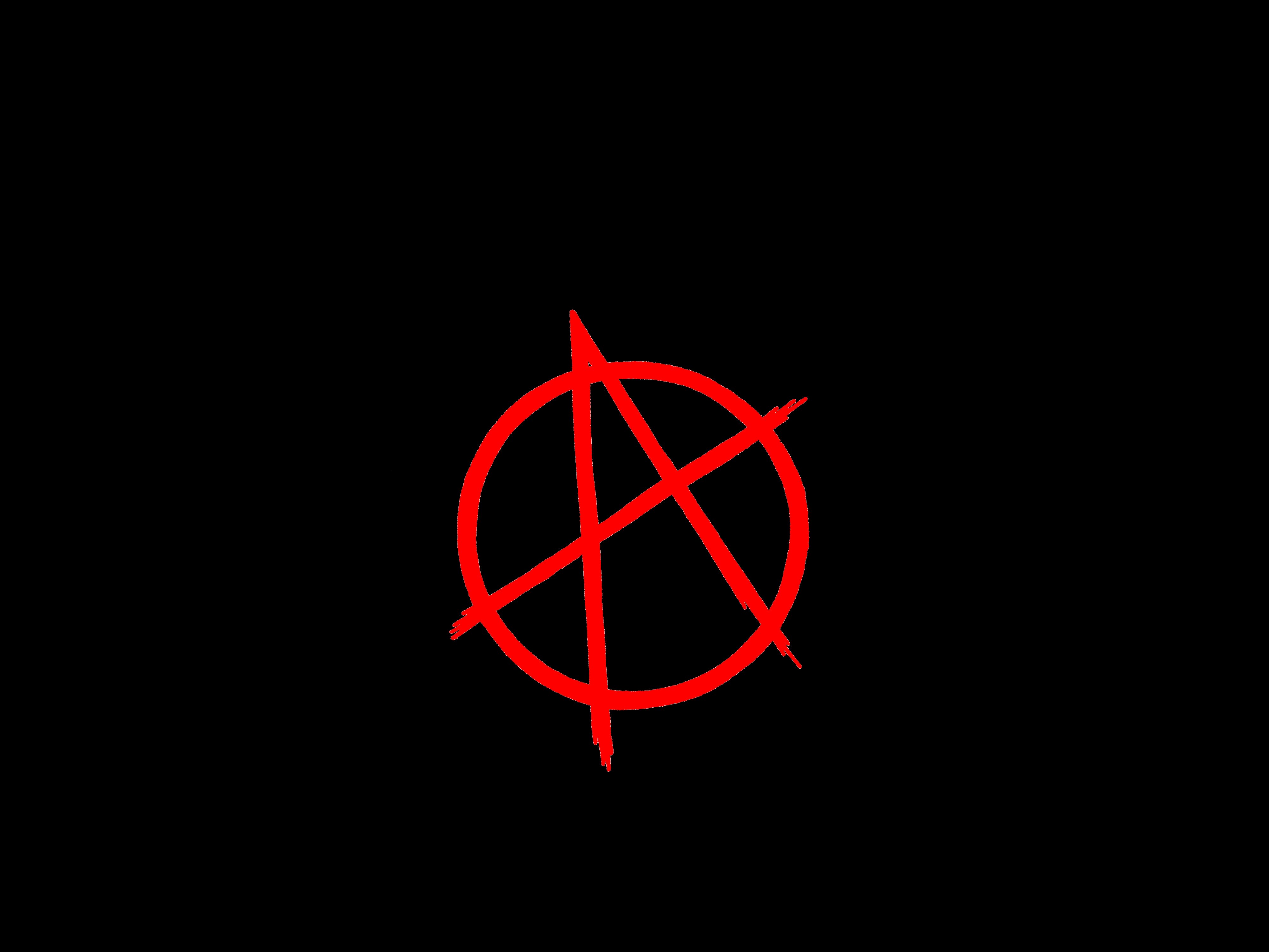 Red anarchy symbol on black background HD Wallpaper