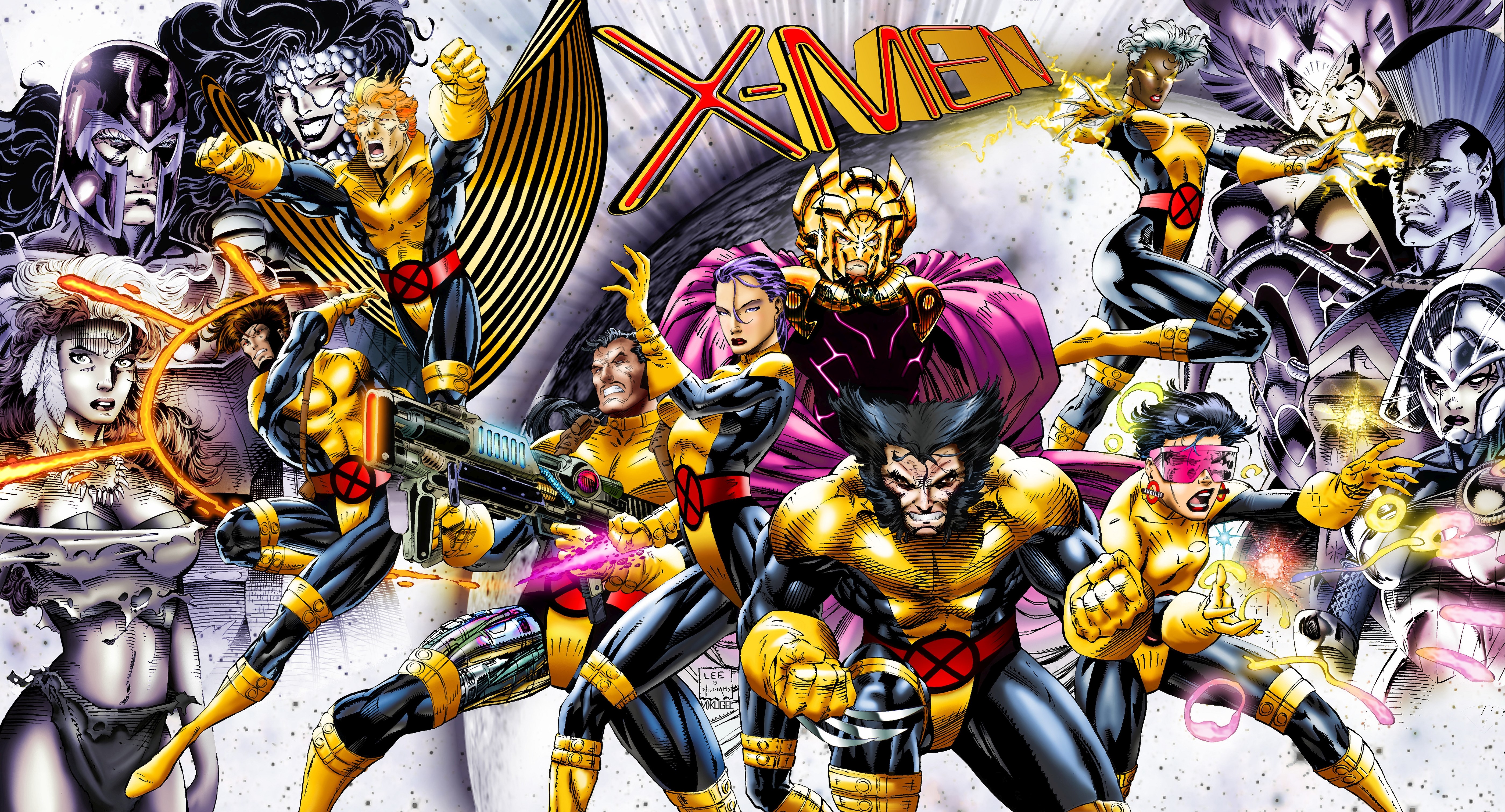 X-Men characters in comic art HD Wallpaper